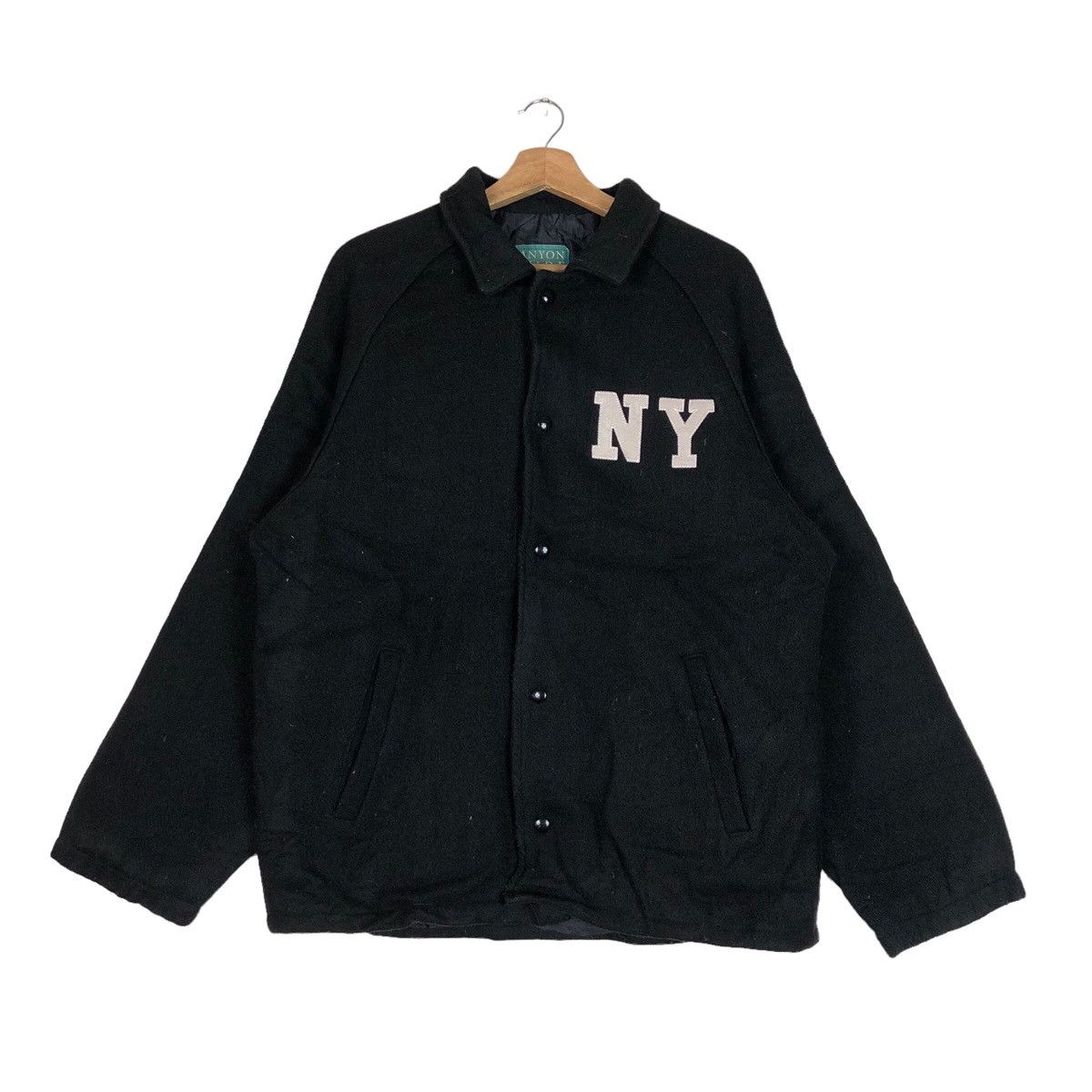 New York Post Vintage 90s Canyon NYC Streetstyle Wool Letterman Jacket Size US M / EU 48-50 / 2 - 2 Thumbnail