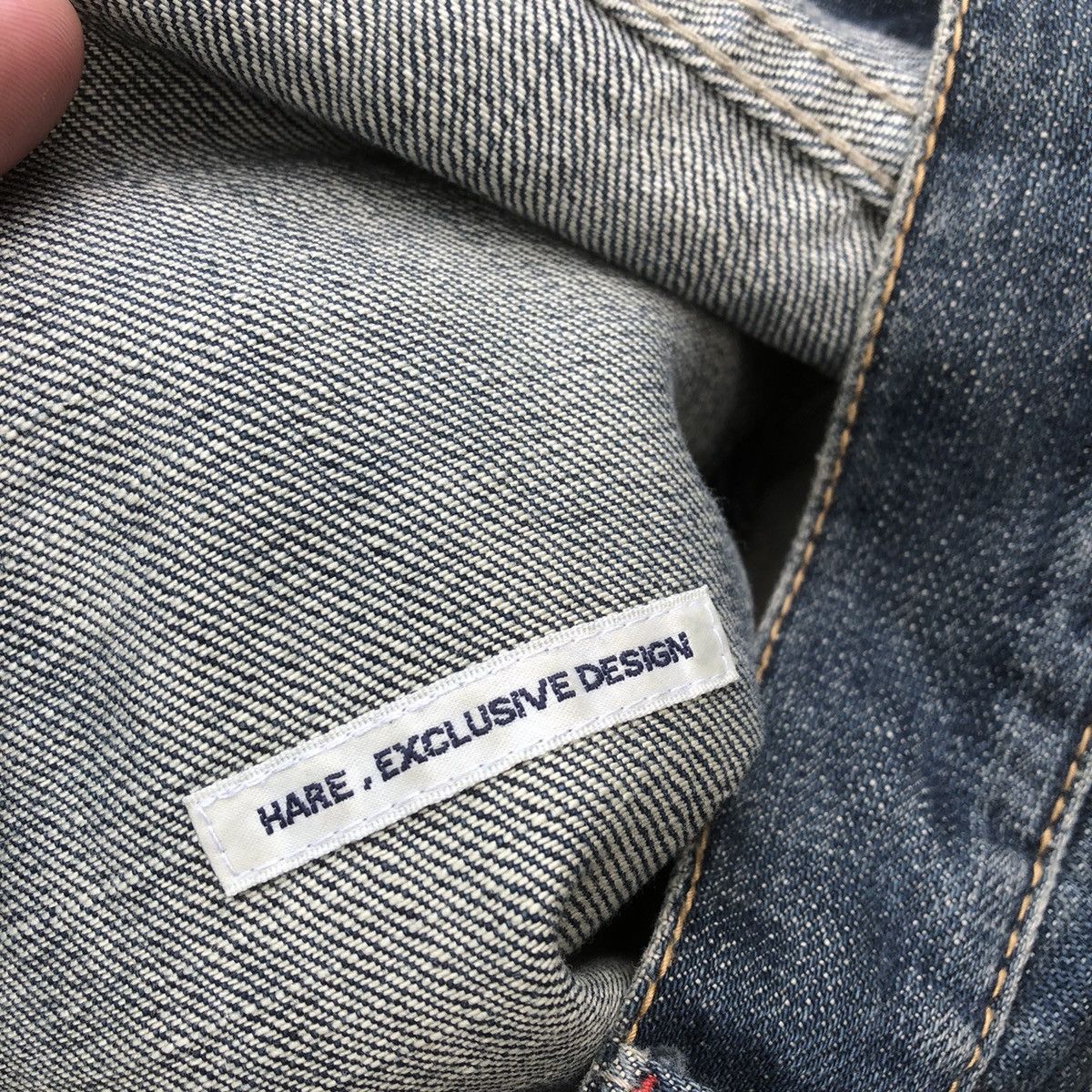 Japanese Brand × Vintage 🔥Rare🔥🇯🇵Hare Exclusive Design Stoned Wash Rips Denim Jeans Size US 32 / EU 48 - 14 Thumbnail