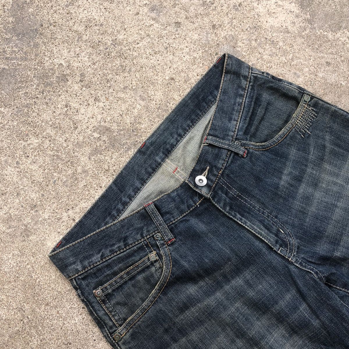 Japanese Brand × Vintage 🔥Rare🔥🇯🇵Hare Exclusive Design Stoned Wash Rips Denim Jeans Size US 32 / EU 48 - 11 Thumbnail
