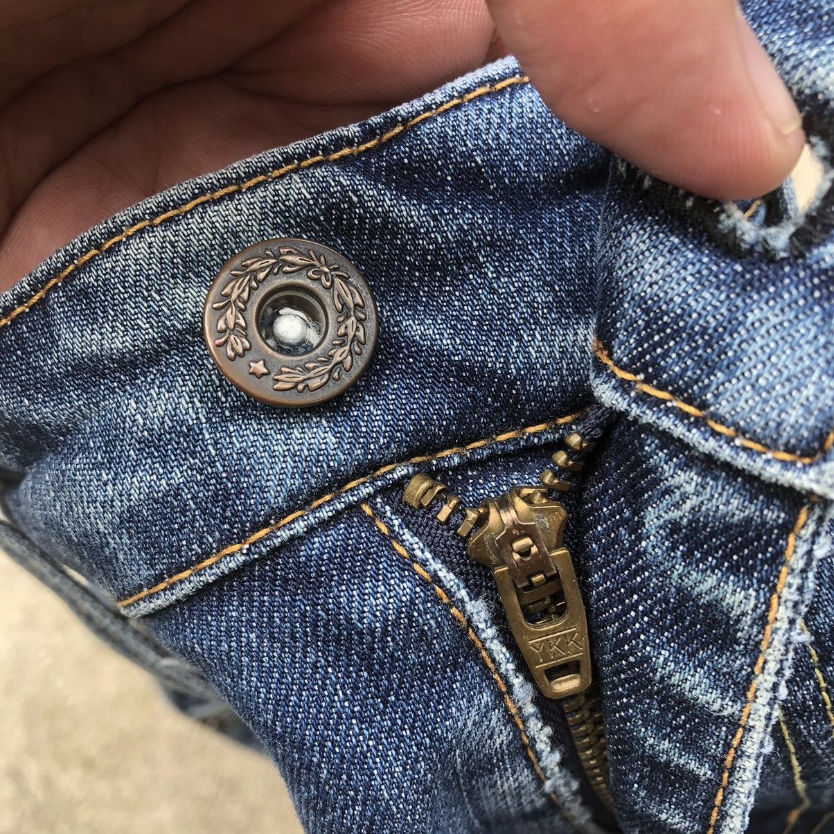 Edwin × Vintage 🔥Rare🔥Vintage Edwin Jeanism Stoned Wash Rips Denim Jeans Size US 31 - 12 Thumbnail