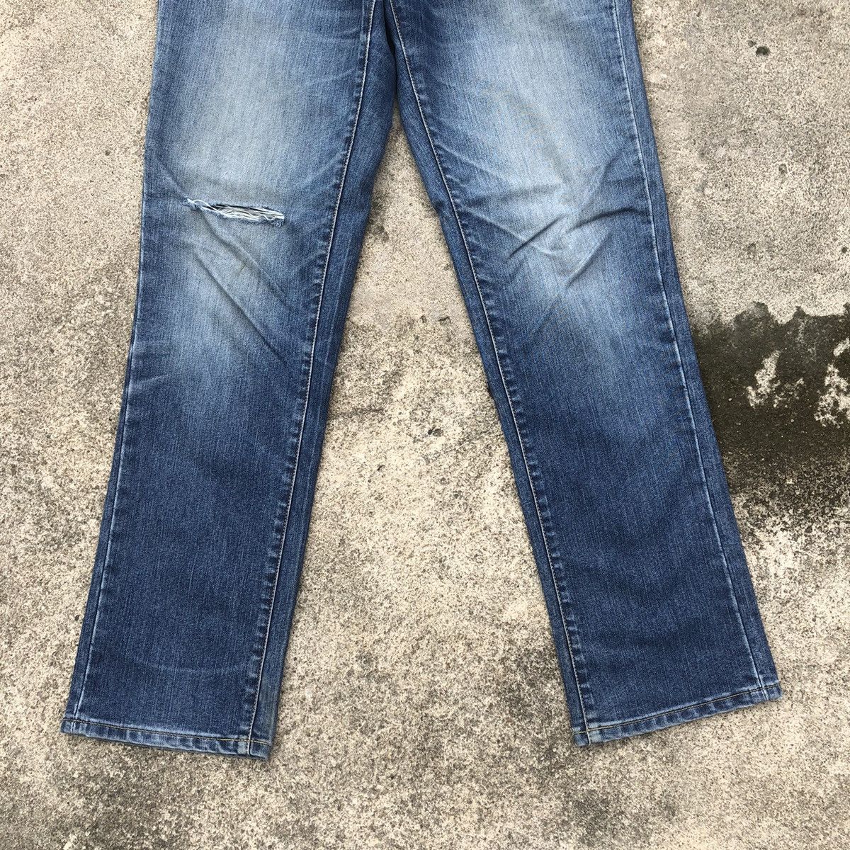 Edwin × Vintage 🔥Rare🔥Vintage Edwin Jeanism Stoned Wash Rips Denim Jeans Size US 31 - 3 Thumbnail