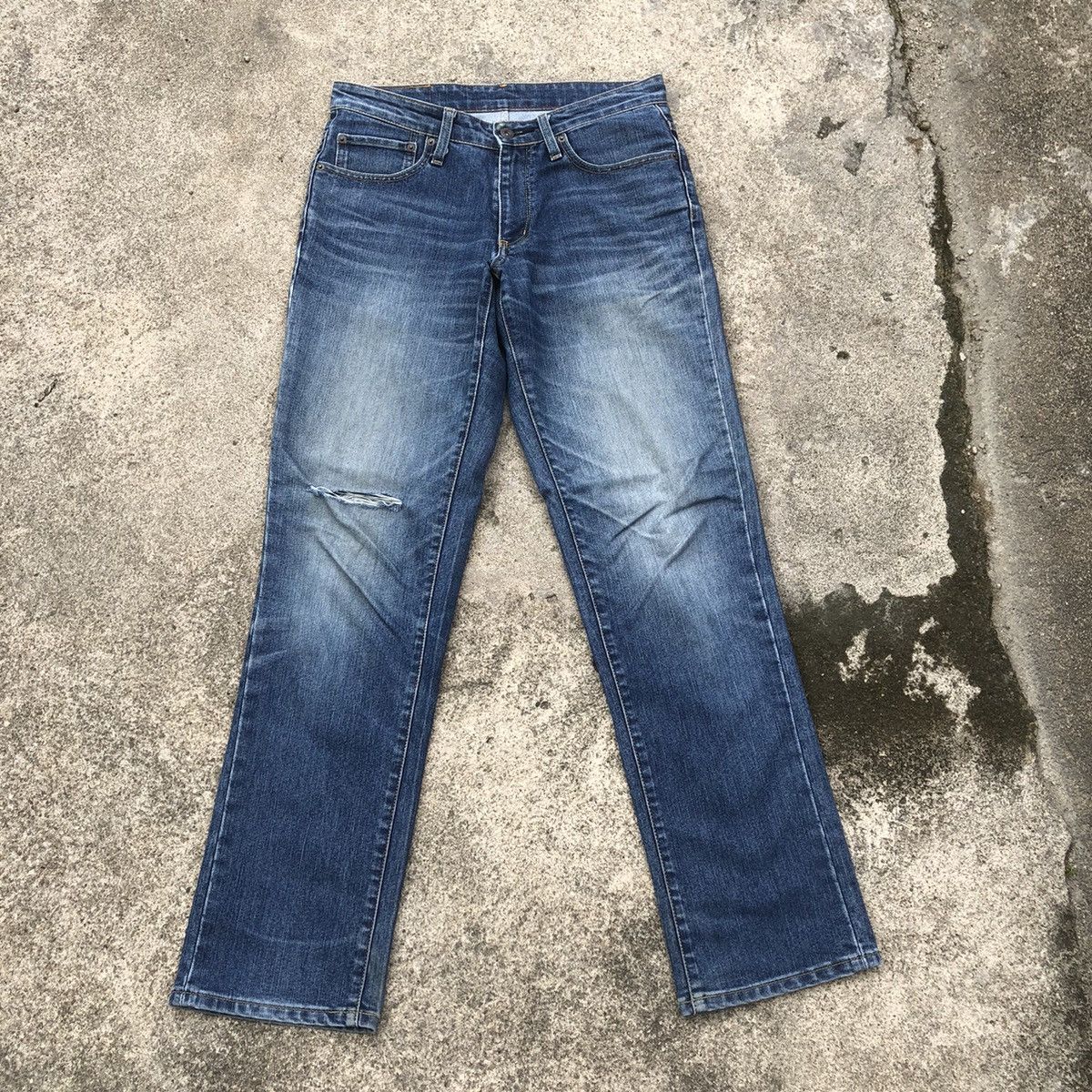 Edwin × Vintage 🔥Rare🔥Vintage Edwin Jeanism Stoned Wash Rips Denim Jeans Size US 31 - 1 Thumbnail
