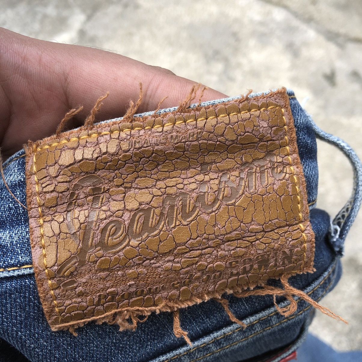 Edwin × Vintage 🔥Rare🔥Vintage Edwin Jeanism Stoned Wash Rips Denim Jeans Size US 31 - 13 Thumbnail