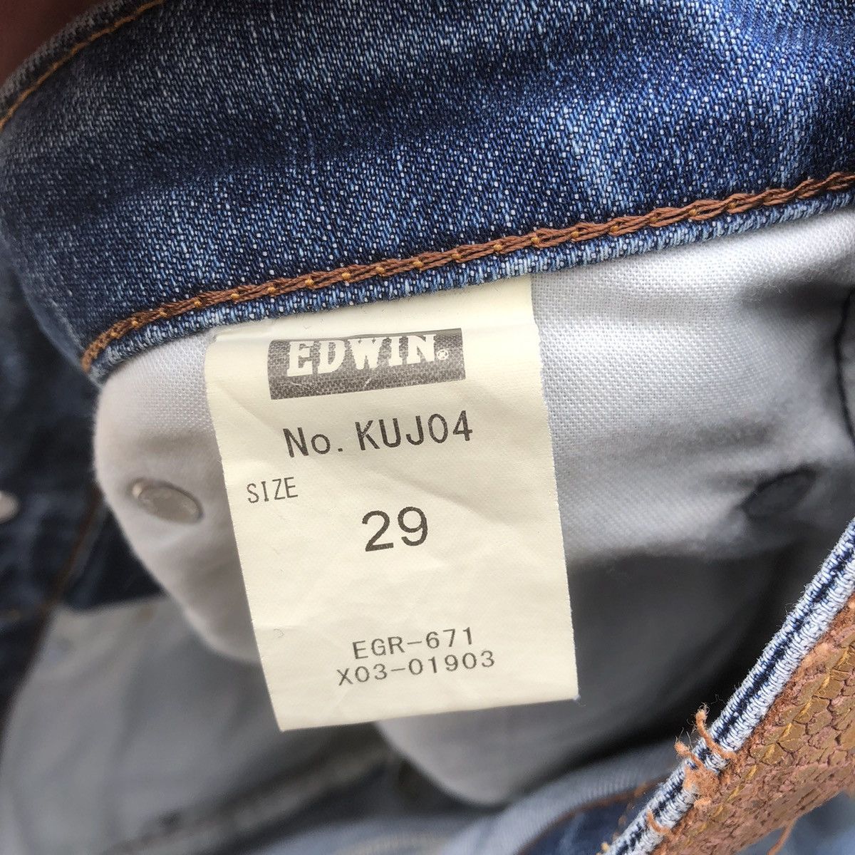 Edwin × Vintage 🔥Rare🔥Vintage Edwin Jeanism Stoned Wash Rips Denim Jeans Size US 31 - 15 Thumbnail