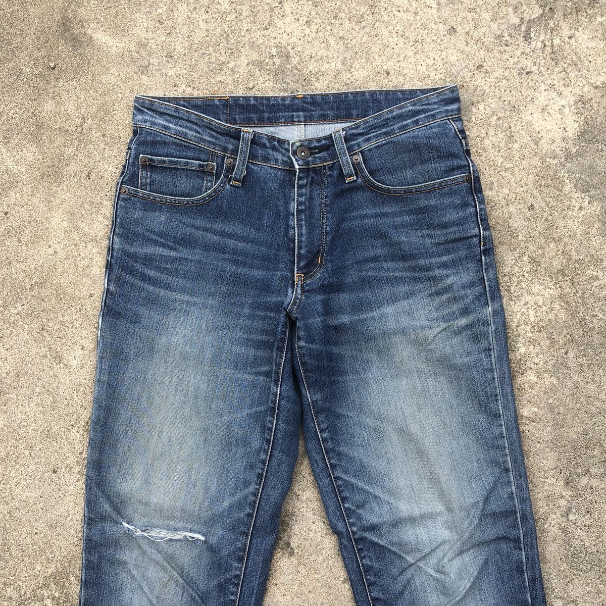 Edwin × Vintage 🔥Rare🔥Vintage Edwin Jeanism Stoned Wash Rips Denim Jeans Size US 31 - 2 Thumbnail
