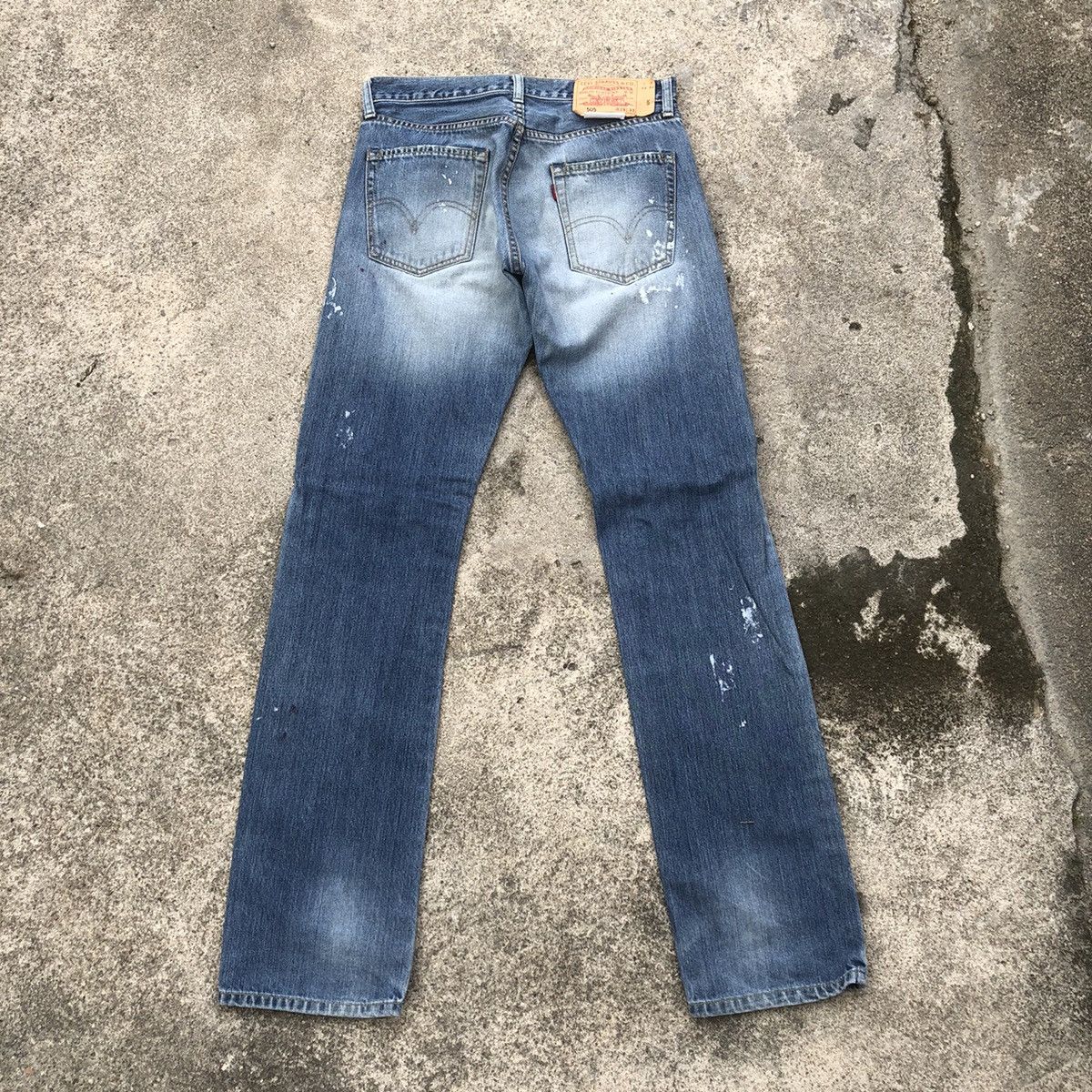 Levi's × Vintage 🔥Rare🔥Levis 505 Stoned Wash Splash Paint Rips Denim Jeans Size US 30 / EU 46 - 4 Thumbnail