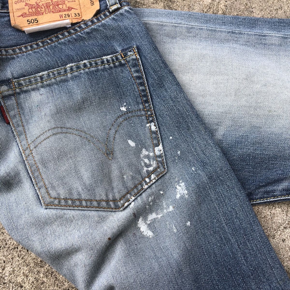 Levi's × Vintage 🔥Rare🔥Levis 505 Stoned Wash Splash Paint Rips Denim Jeans Size US 30 / EU 46 - 14 Thumbnail