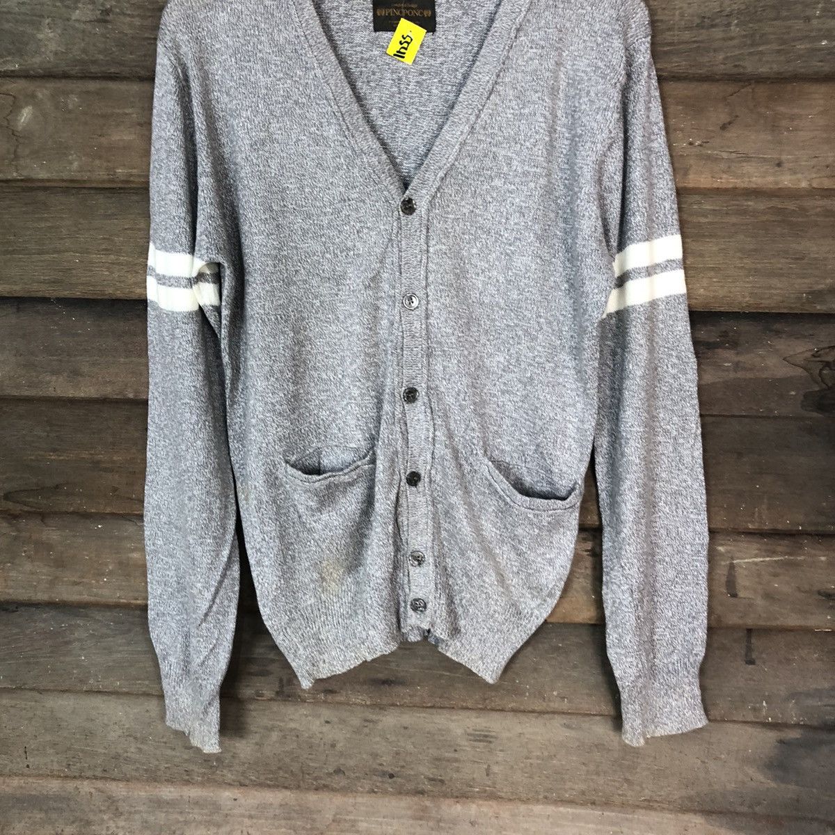 Homespun Knitwear × Japanese Brand Pine Done Grey Cardigan knitwear vintage #5541 Size US L / EU 52-54 / 3 - 3 Thumbnail
