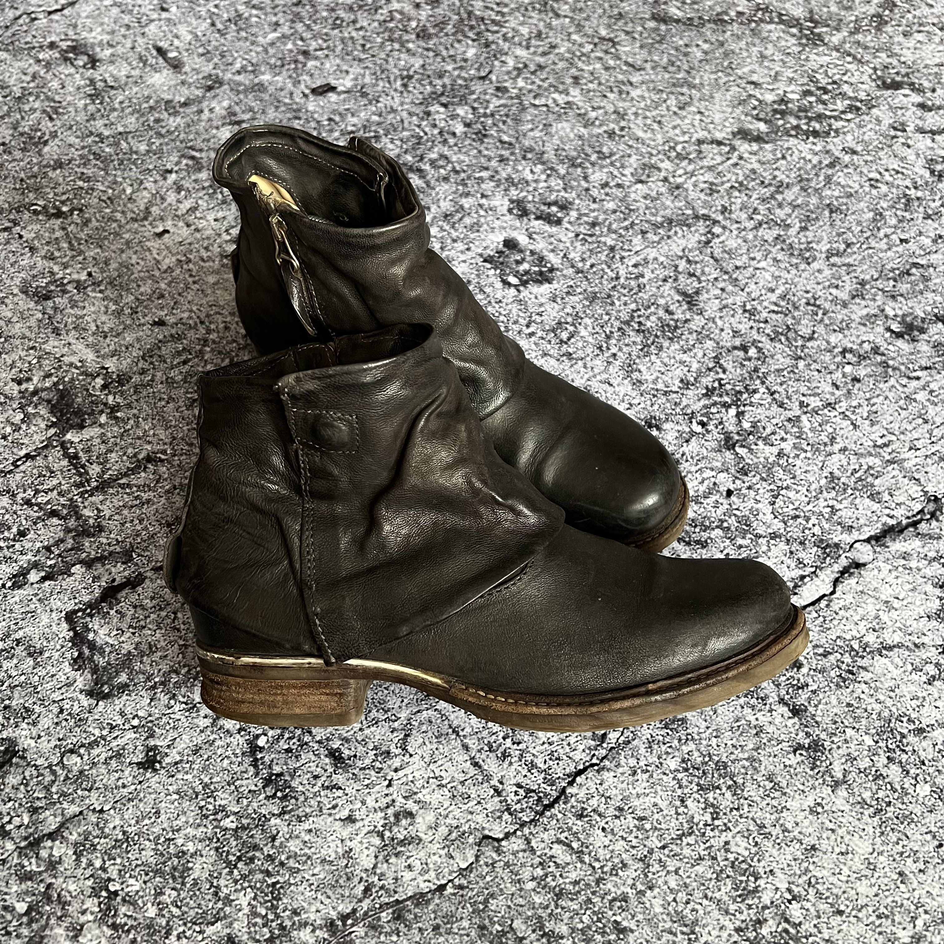 A S 98 x Avant Garde A.s. 98 Boots Shoes Leather Style Rick Owens Size 40 in Black, Women's