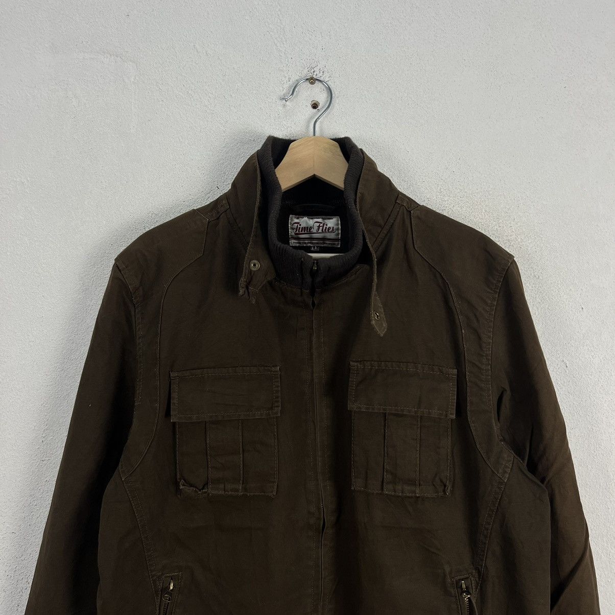 Japanese Brand VINTAGE CARGO JACKET MULTI POCKET TIME FLIES JAPAN FABRIC Size US L / EU 52-54 / 3 - 3 Thumbnail