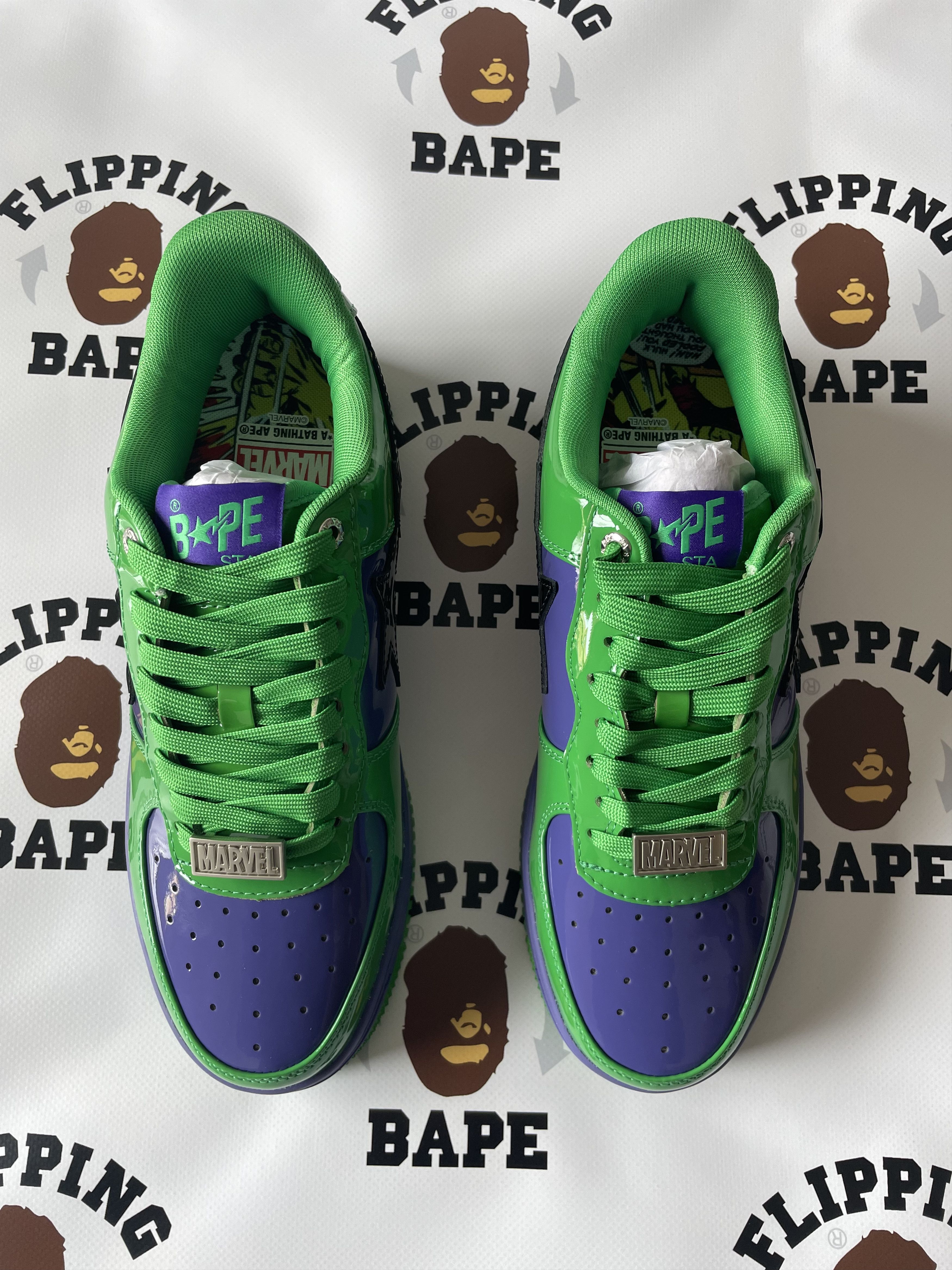 Bape MARVEL BAPE STA HULK Size US 7 / EU 40 - 2 Thumbnail