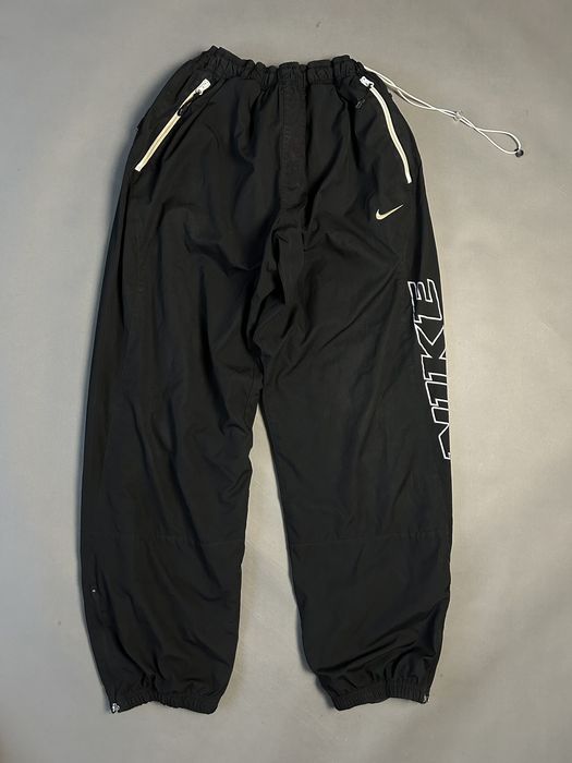 Nike vintage black track pants small swoosh parachute