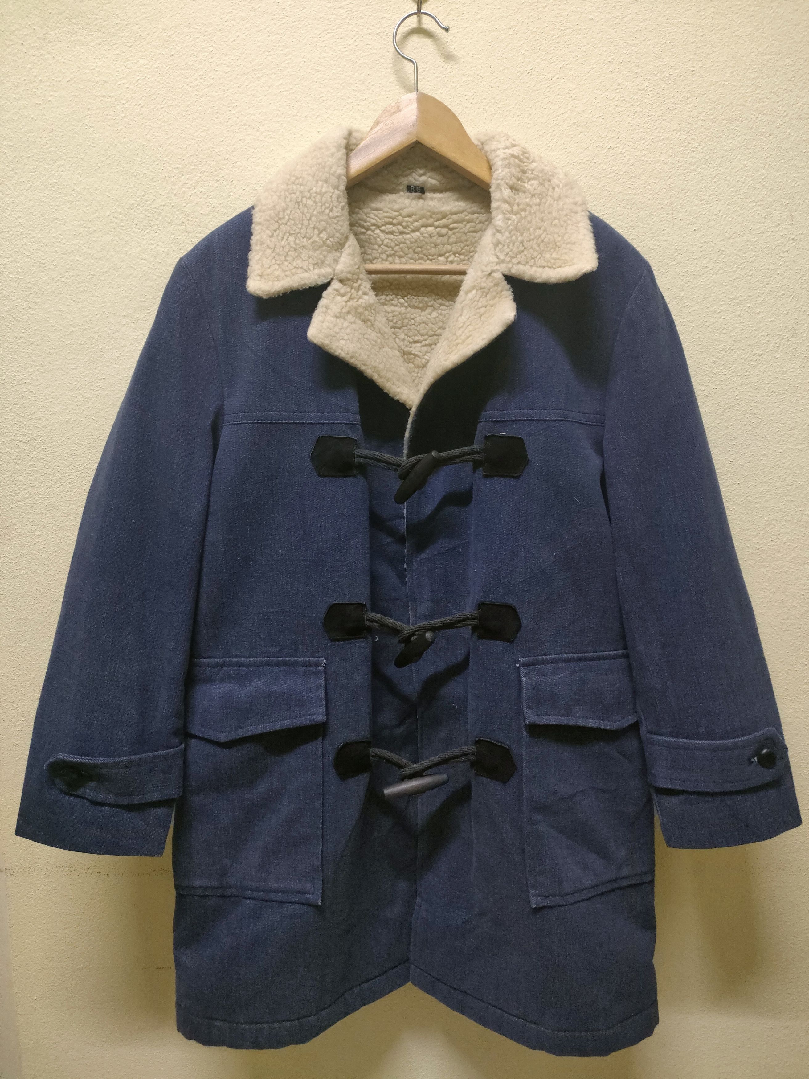 Indigo Denim Sherpa Duffle Jacket Size US M / EU 48-50 / 2 - 1 Thumbnail