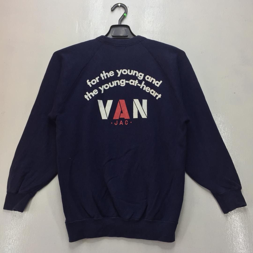 image of Van Jac Spell Out Sweatshirt in Blue, Men's (Size Medium)