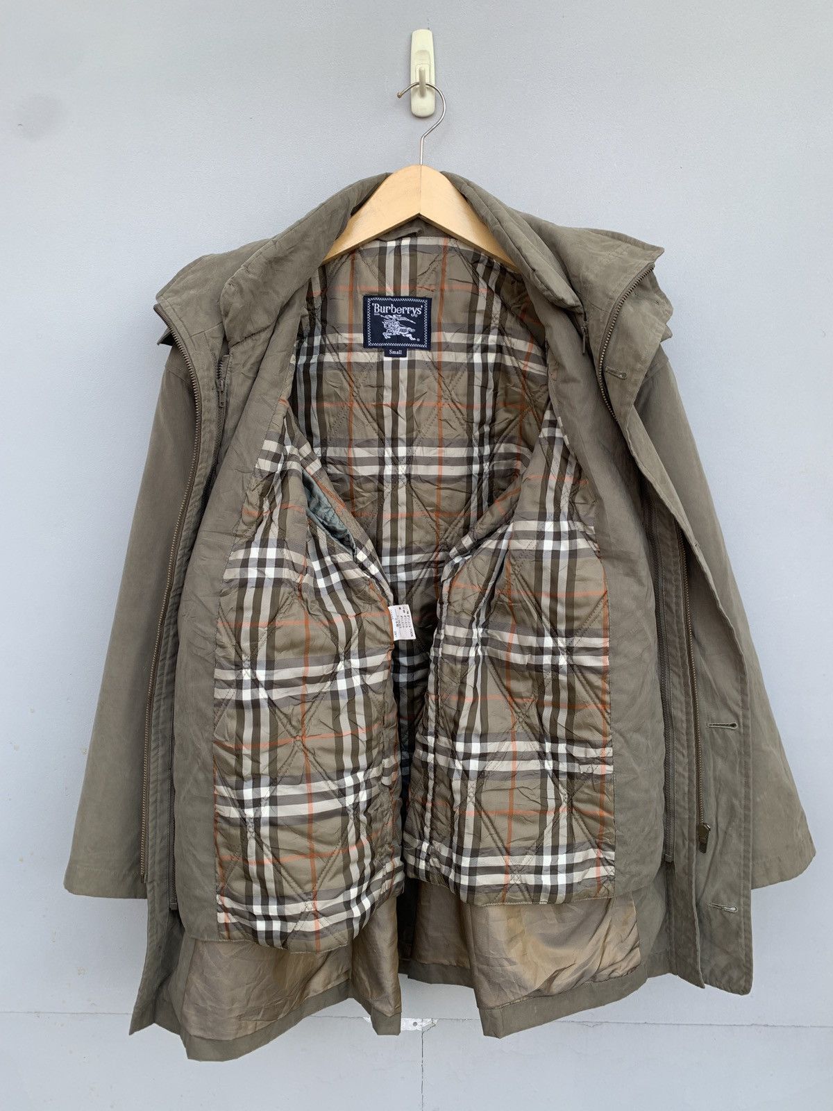 Burberry × Vintage Burberry Nova Check Beige Vintage Double Inner Jacket Size US S / EU 44-46 / 1 - 3 Thumbnail