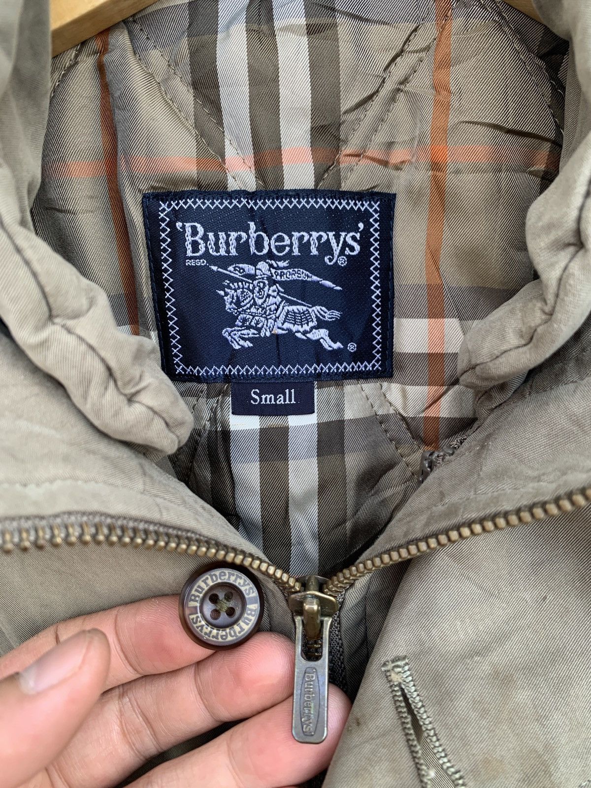 Burberry × Vintage Burberry Nova Check Beige Vintage Double Inner Jacket Size US S / EU 44-46 / 1 - 8 Thumbnail