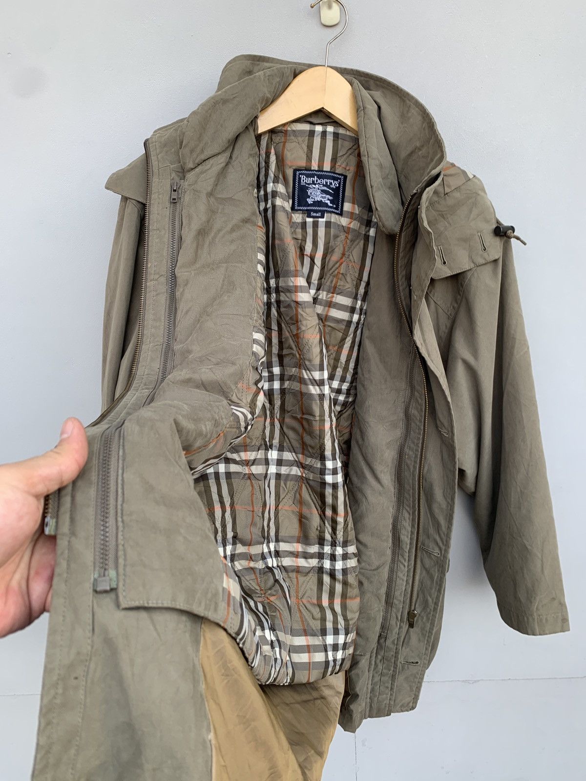 Burberry × Vintage Burberry Nova Check Beige Vintage Double Inner Jacket Size US S / EU 44-46 / 1 - 6 Thumbnail
