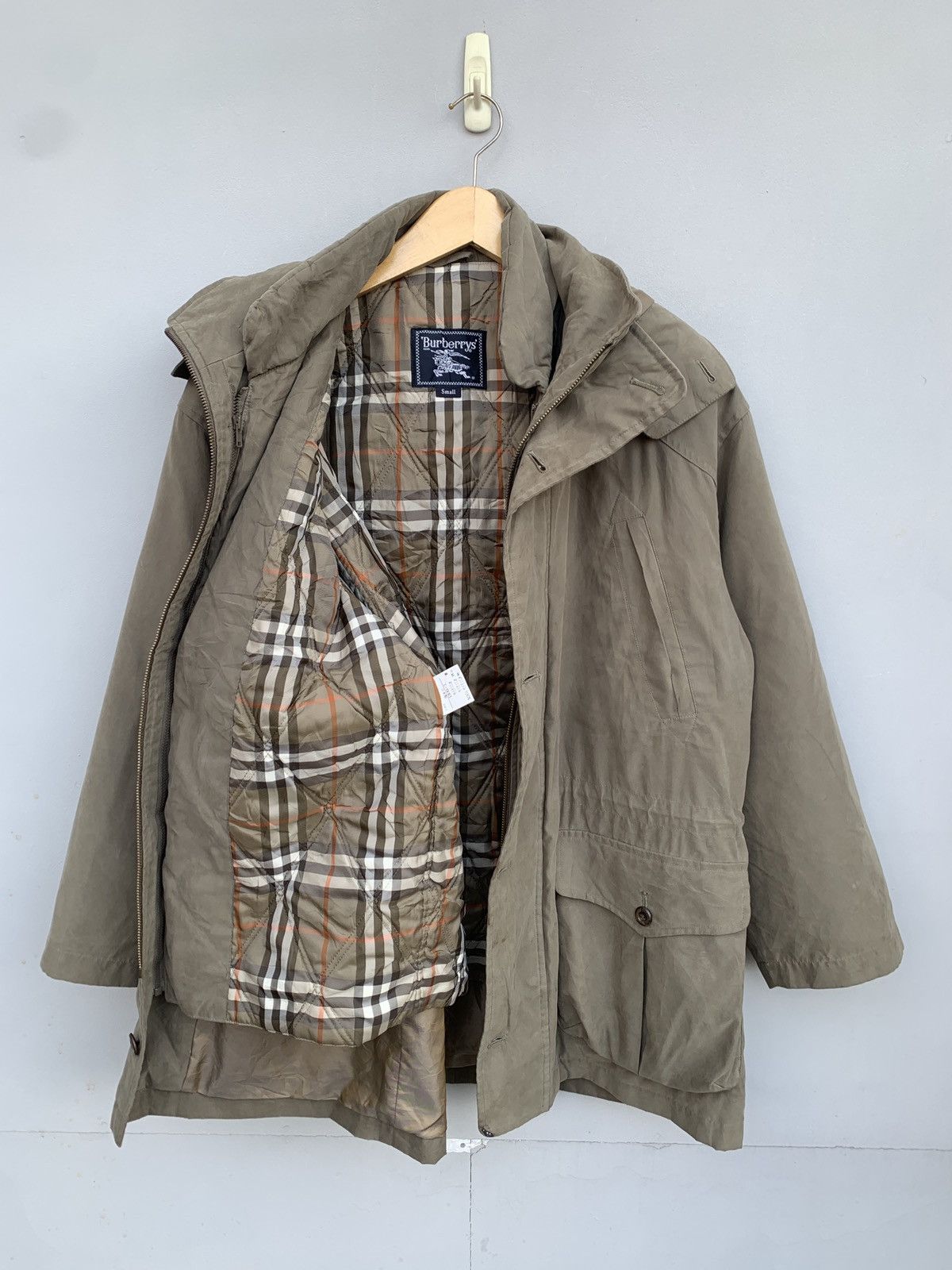 Burberry × Vintage Burberry Nova Check Beige Vintage Double Inner Jacket Size US S / EU 44-46 / 1 - 2 Thumbnail