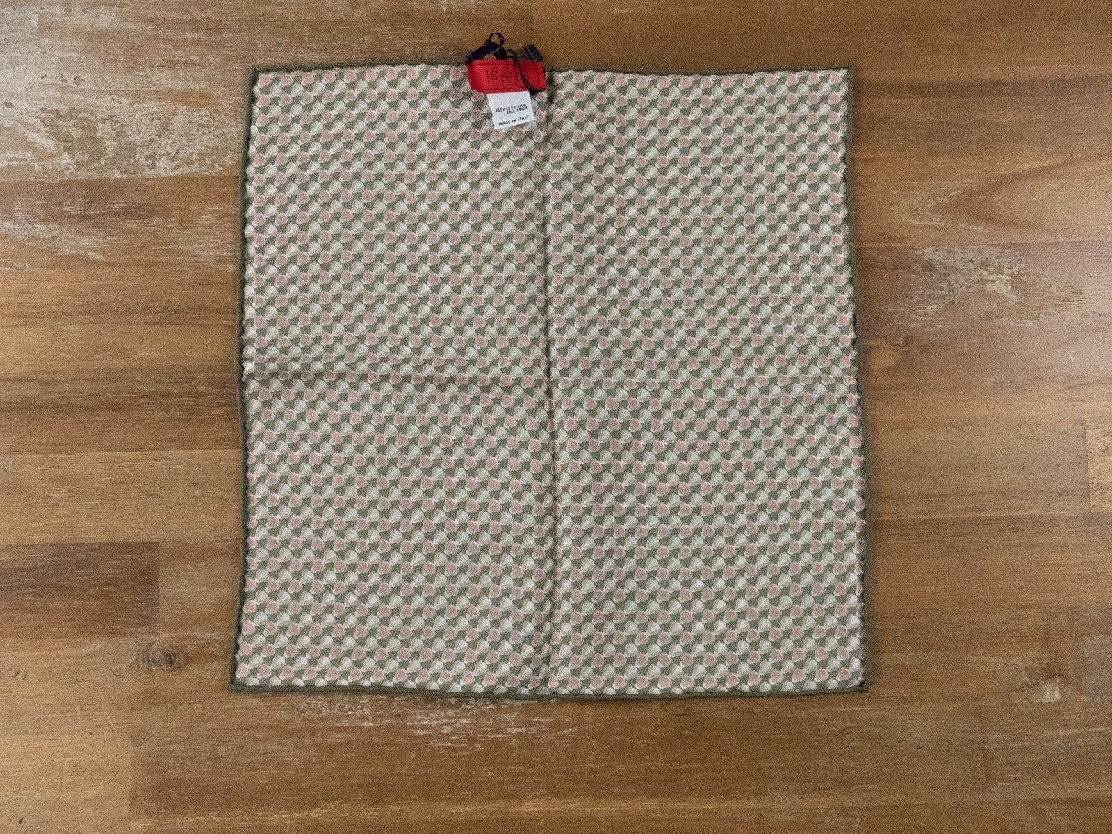Isaia ISAIA green pink polka dots reversible silk pocket square Size ONE SIZE - 4 Thumbnail