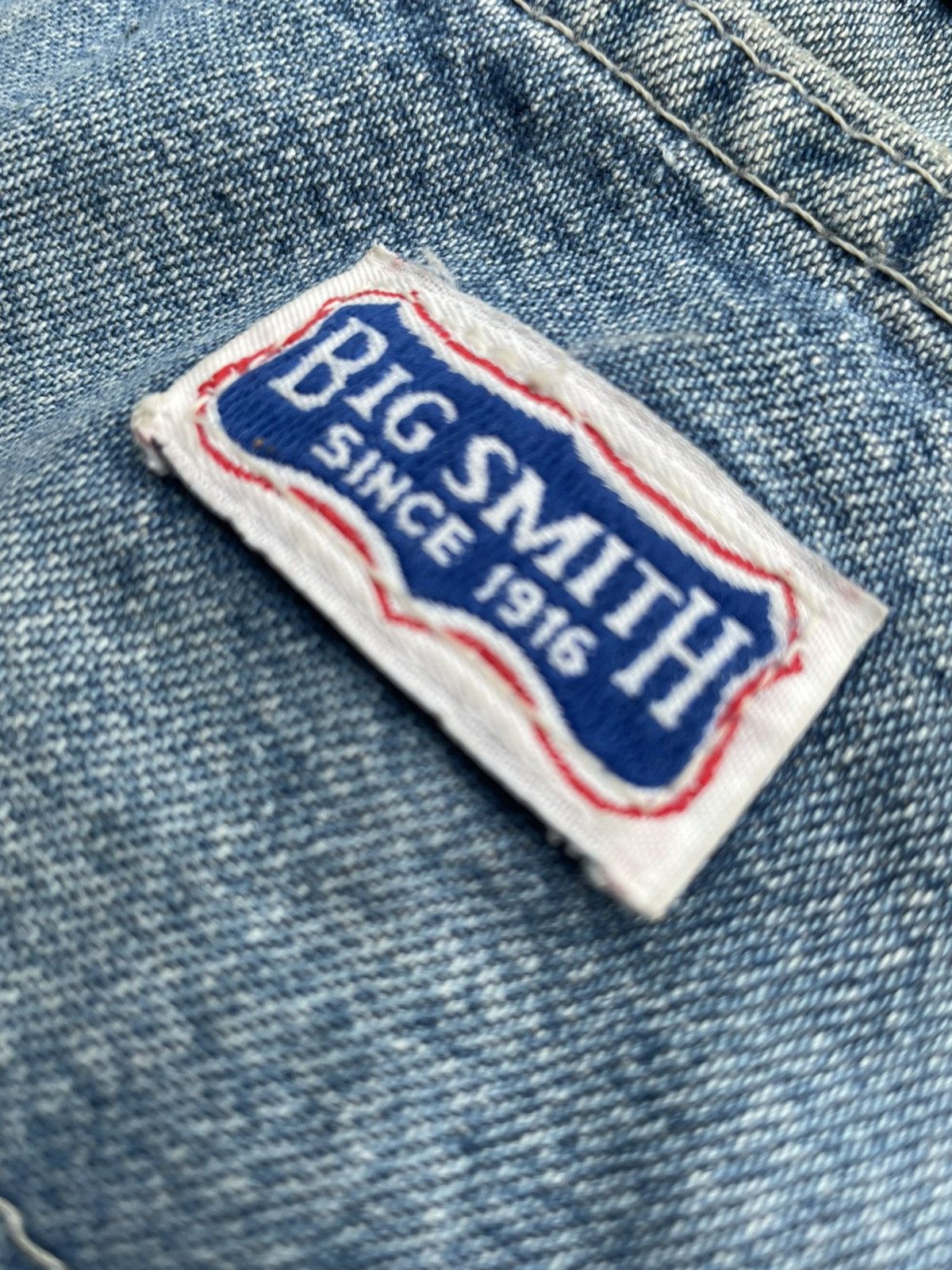 If Six Was Nine × Le Grande Bleu (L.G.B.) × Vintage Big Smith Vintage 70’s Carpenter Aging Faded Denim Size US 28 / EU 44 - 13 Thumbnail