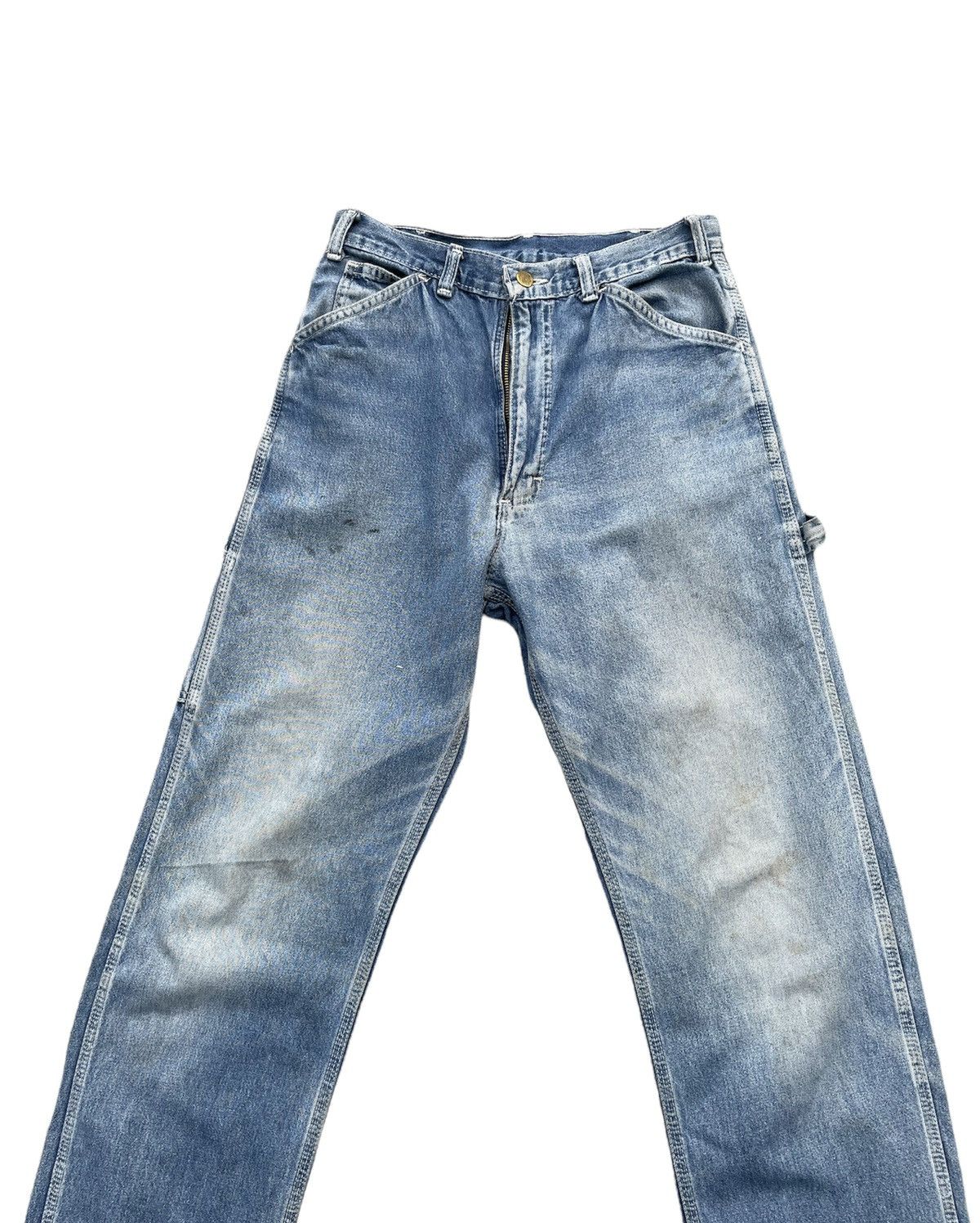If Six Was Nine × Le Grande Bleu (L.G.B.) × Vintage Big Smith Vintage 70’s Carpenter Aging Faded Denim Size US 28 / EU 44 - 3 Thumbnail