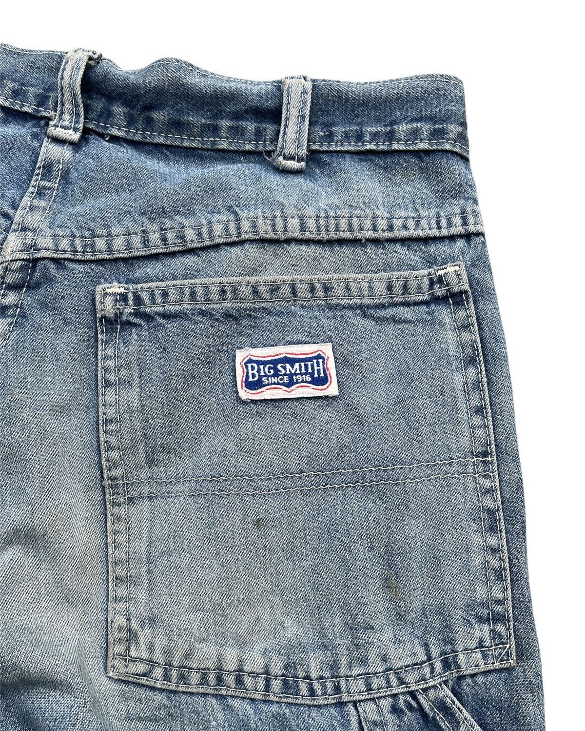 If Six Was Nine × Le Grande Bleu (L.G.B.) × Vintage Big Smith Vintage 70’s Carpenter Aging Faded Denim Size US 28 / EU 44 - 12 Thumbnail