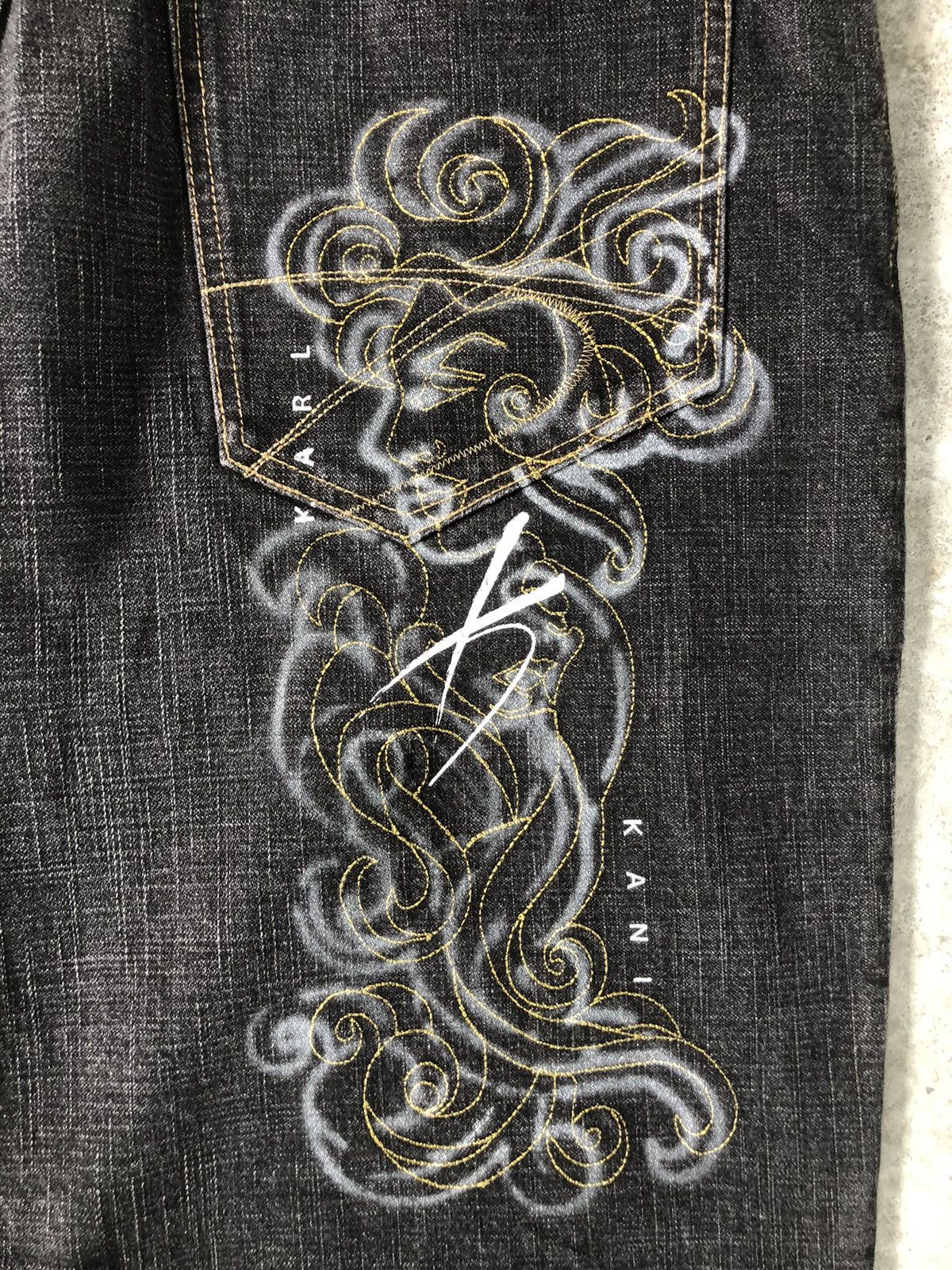 Karl Kani Japanese Karl Kani Embroidered Jeans Baggy Jeans Hip Hop Size US 35 - 13 Thumbnail