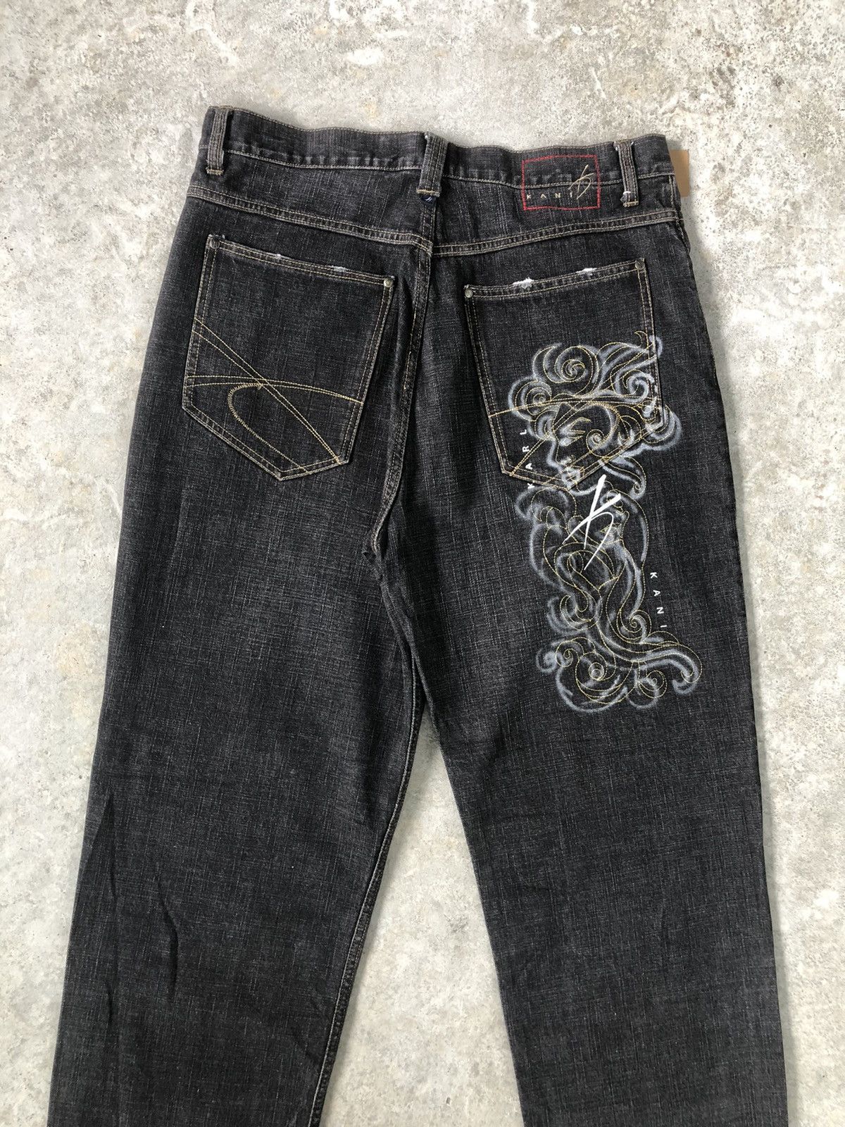 Karl Kani Japanese Karl Kani Embroidered Jeans Baggy Jeans Hip Hop Size US 35 - 8 Thumbnail
