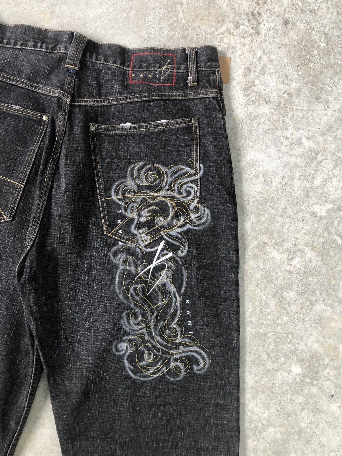 Karl Kani Japanese Karl Kani Embroidered Jeans Baggy Jeans Hip Hop Size US 35 - 12 Thumbnail