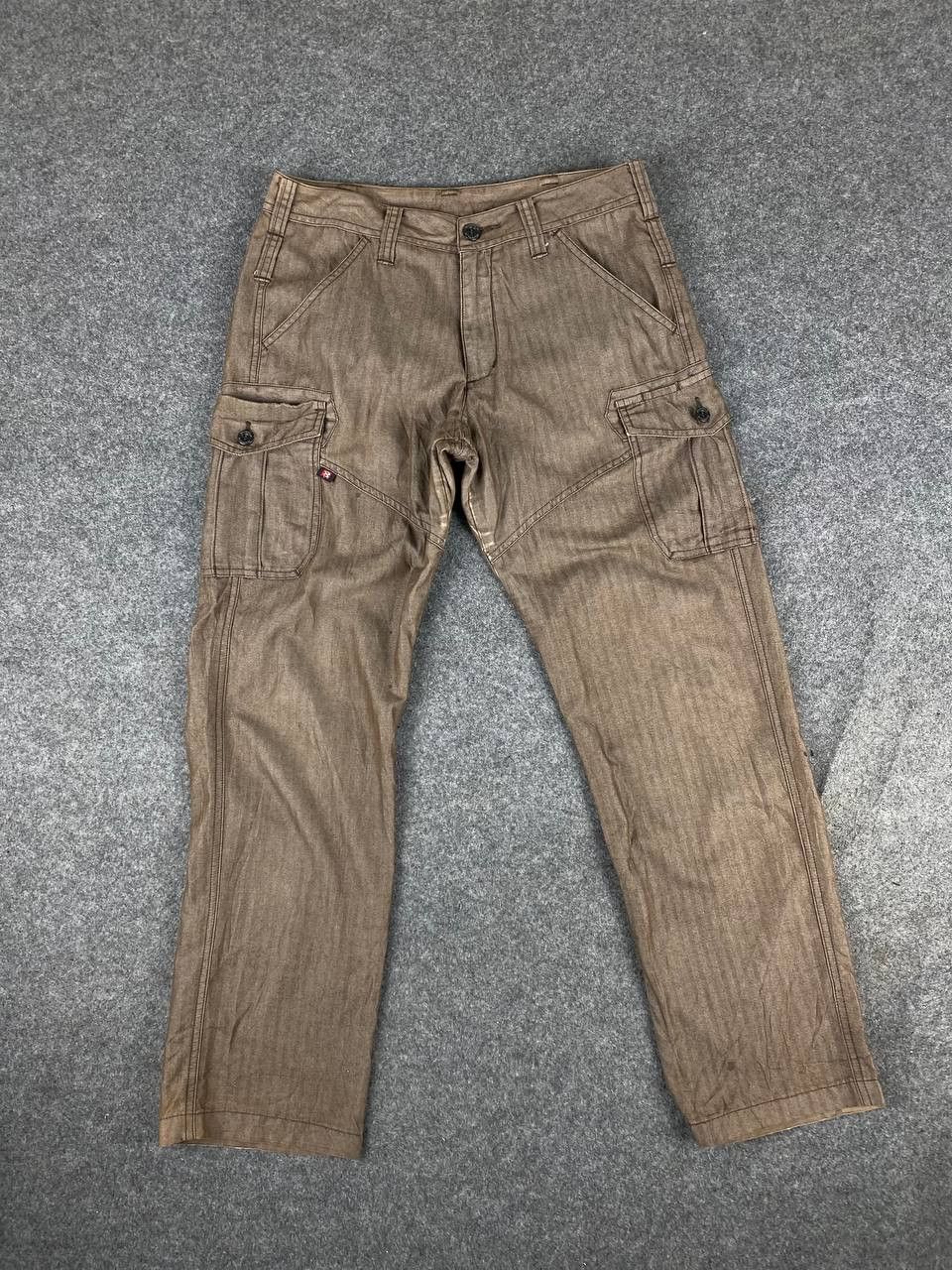 Japanese Brand burtle japanese brands herringbone cargo pants Size US 30 / EU 46 - 9 Thumbnail