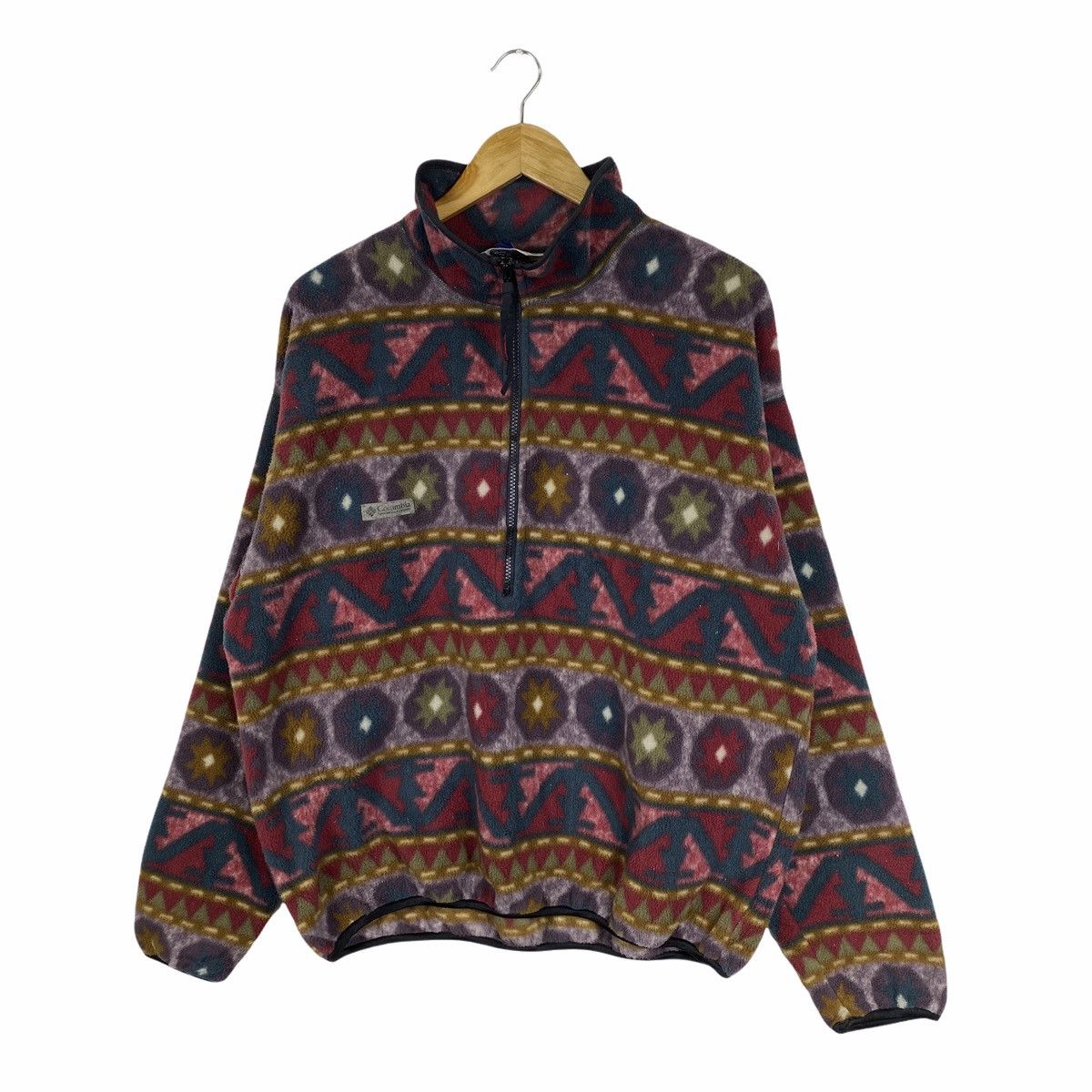 Columbia × Vintage VINTAGE COLUMBIA SPORTSWEAR ABSTRACT DESIGN FLEECE PULLOVER Size US L / EU 52-54 / 3 - 3 Thumbnail
