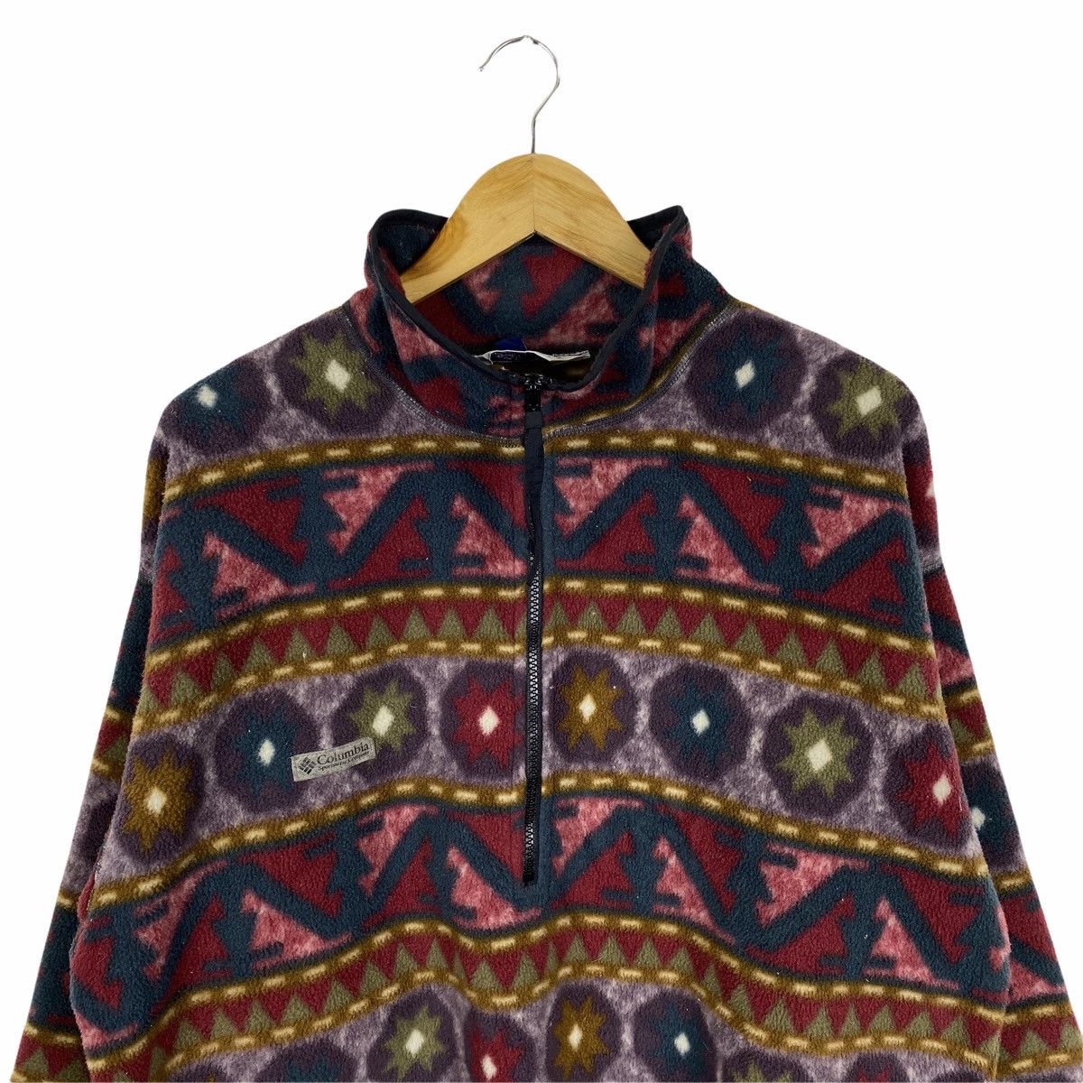 Columbia × Vintage VINTAGE COLUMBIA SPORTSWEAR ABSTRACT DESIGN FLEECE PULLOVER Size US L / EU 52-54 / 3 - 4 Thumbnail