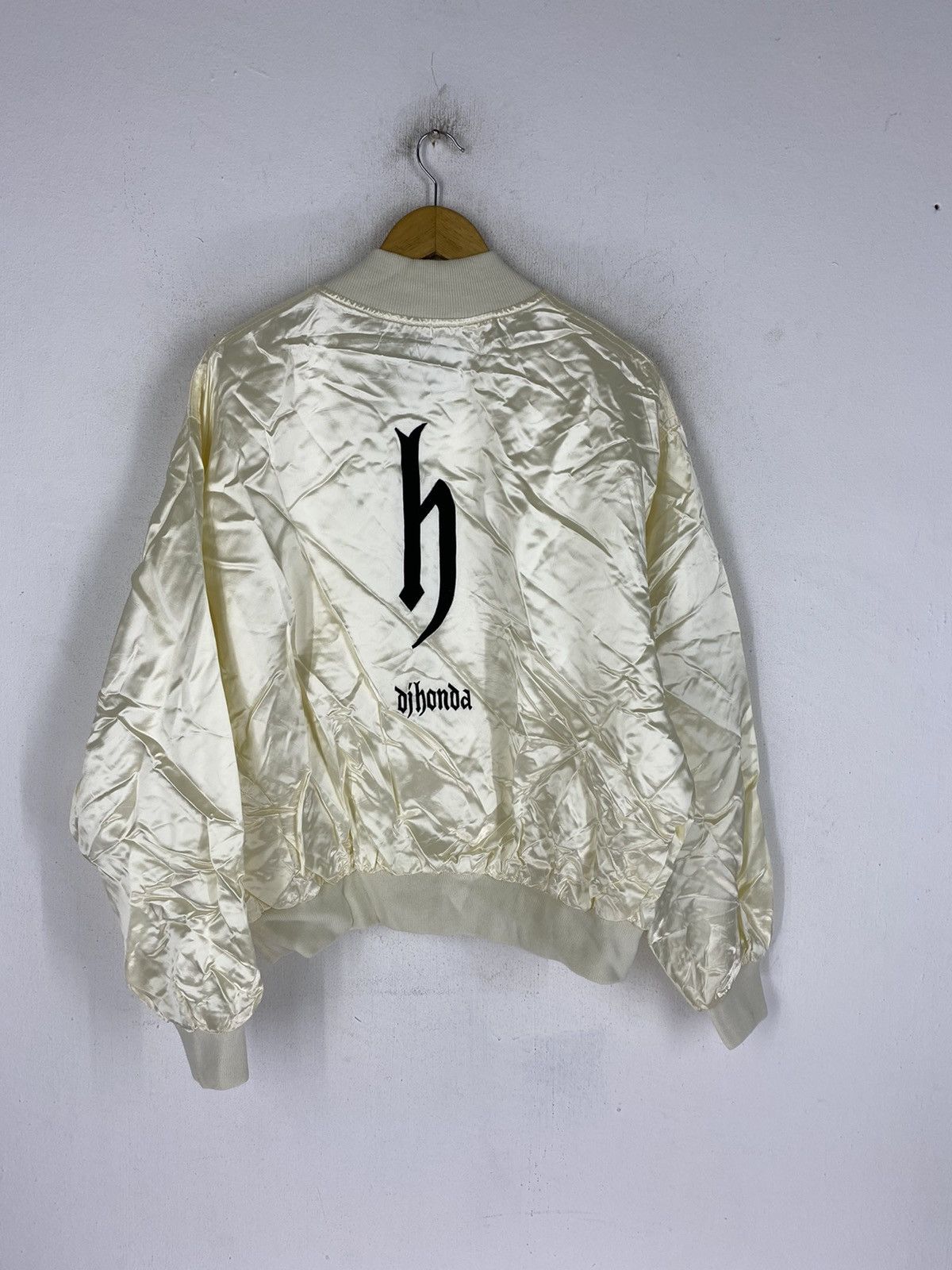 image of Vintage Embroidered Dj Honda Japanese Satin Jacket in Reflective, Men's (Size Large)