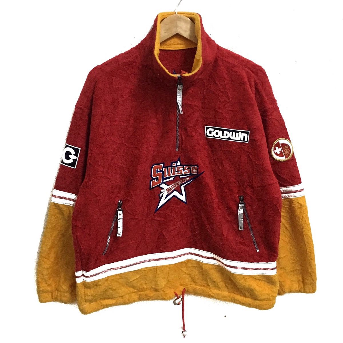 Goldwin × Vintage Vintage GOLDWIN Suisse Ski Team Fleece Half Zipper Pullover Size US L / EU 52-54 / 3 - 1 Thumbnail