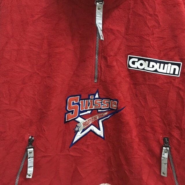 Goldwin × Vintage Vintage GOLDWIN Suisse Ski Team Fleece Half Zipper Pullover Size US L / EU 52-54 / 3 - 4 Thumbnail
