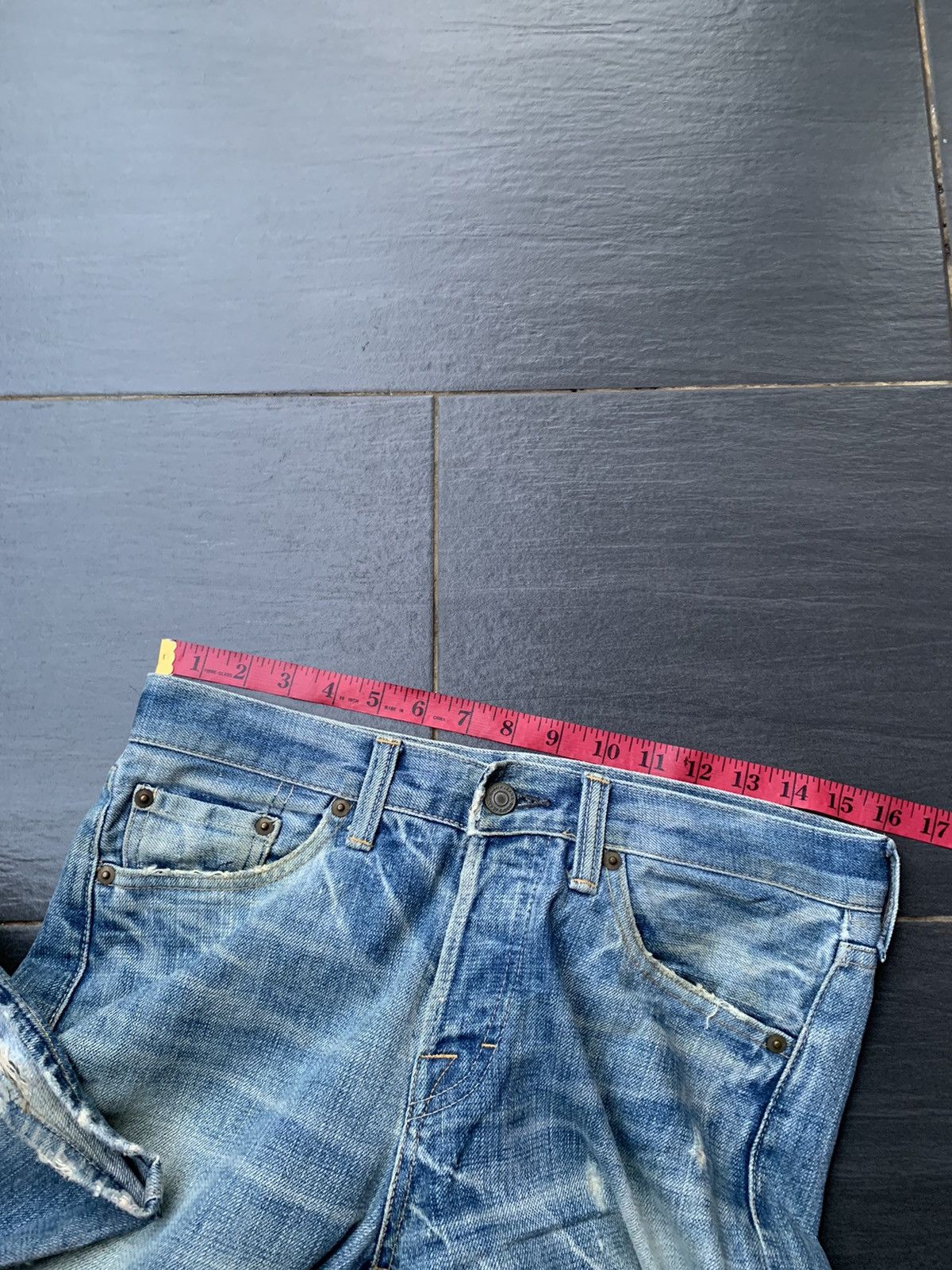 Japanese Brand Medio Quadro Distressed Denim Size US 32 / EU 48 - 16 Thumbnail