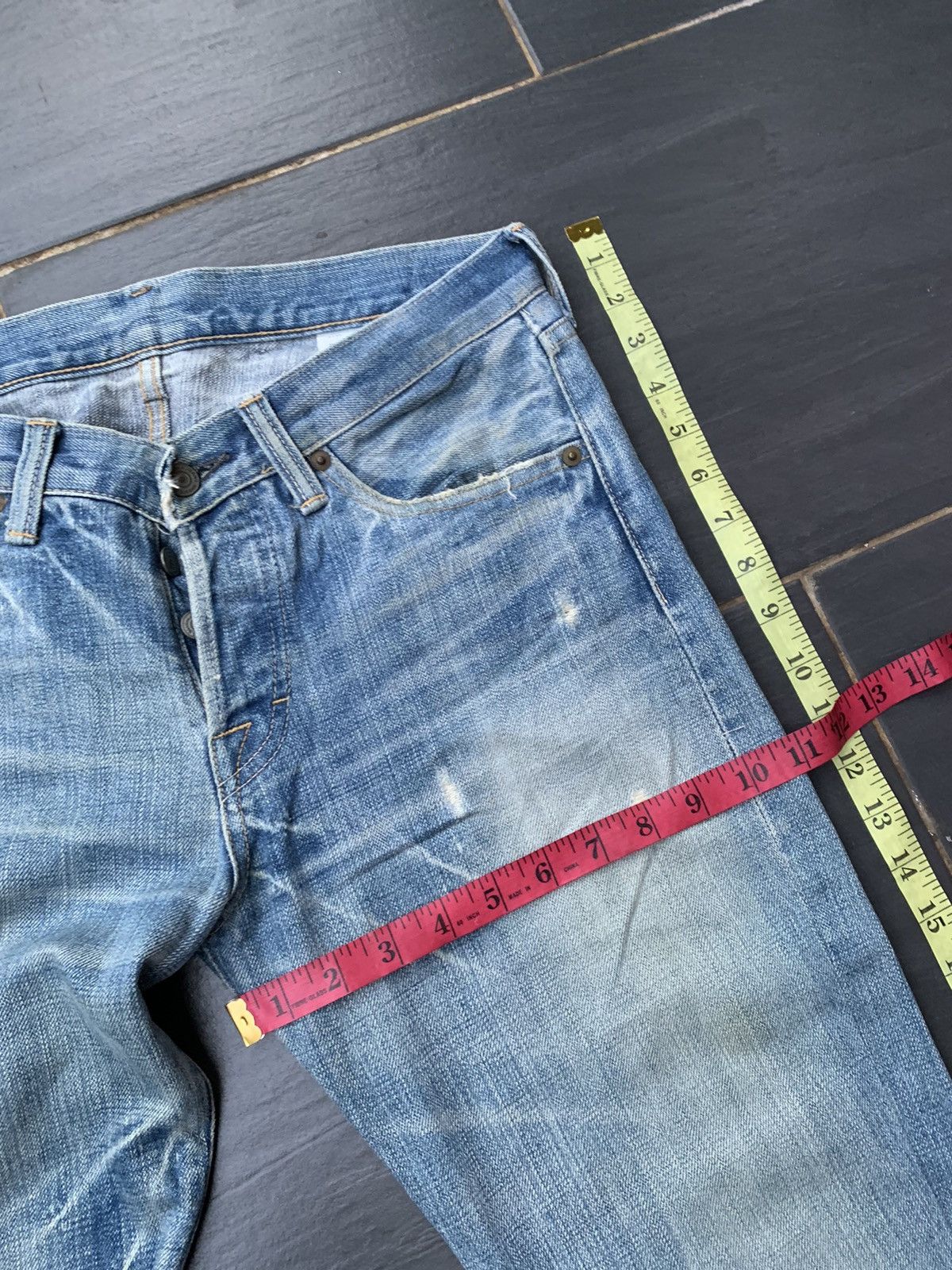 Japanese Brand Medio Quadro Distressed Denim Size US 32 / EU 48 - 17 Thumbnail