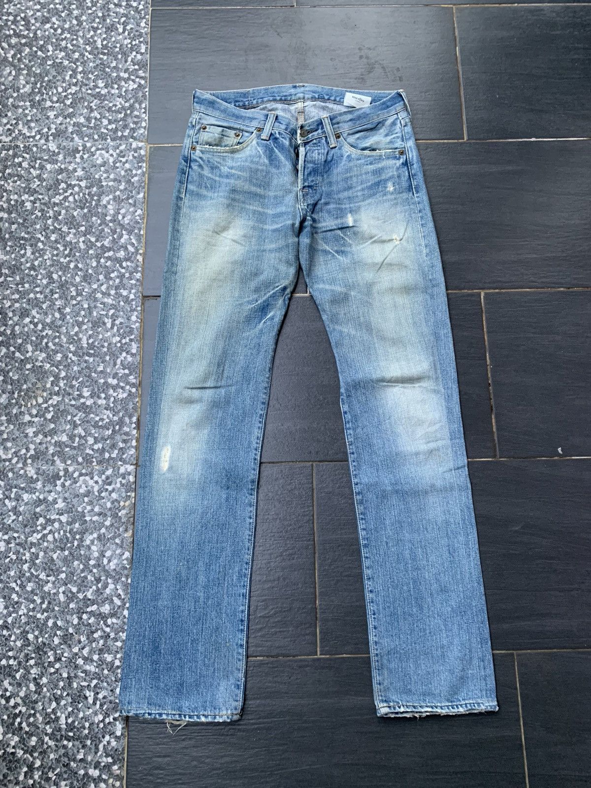 Japanese Brand Medio Quadro Distressed Denim Size US 32 / EU 48 - 1 Thumbnail