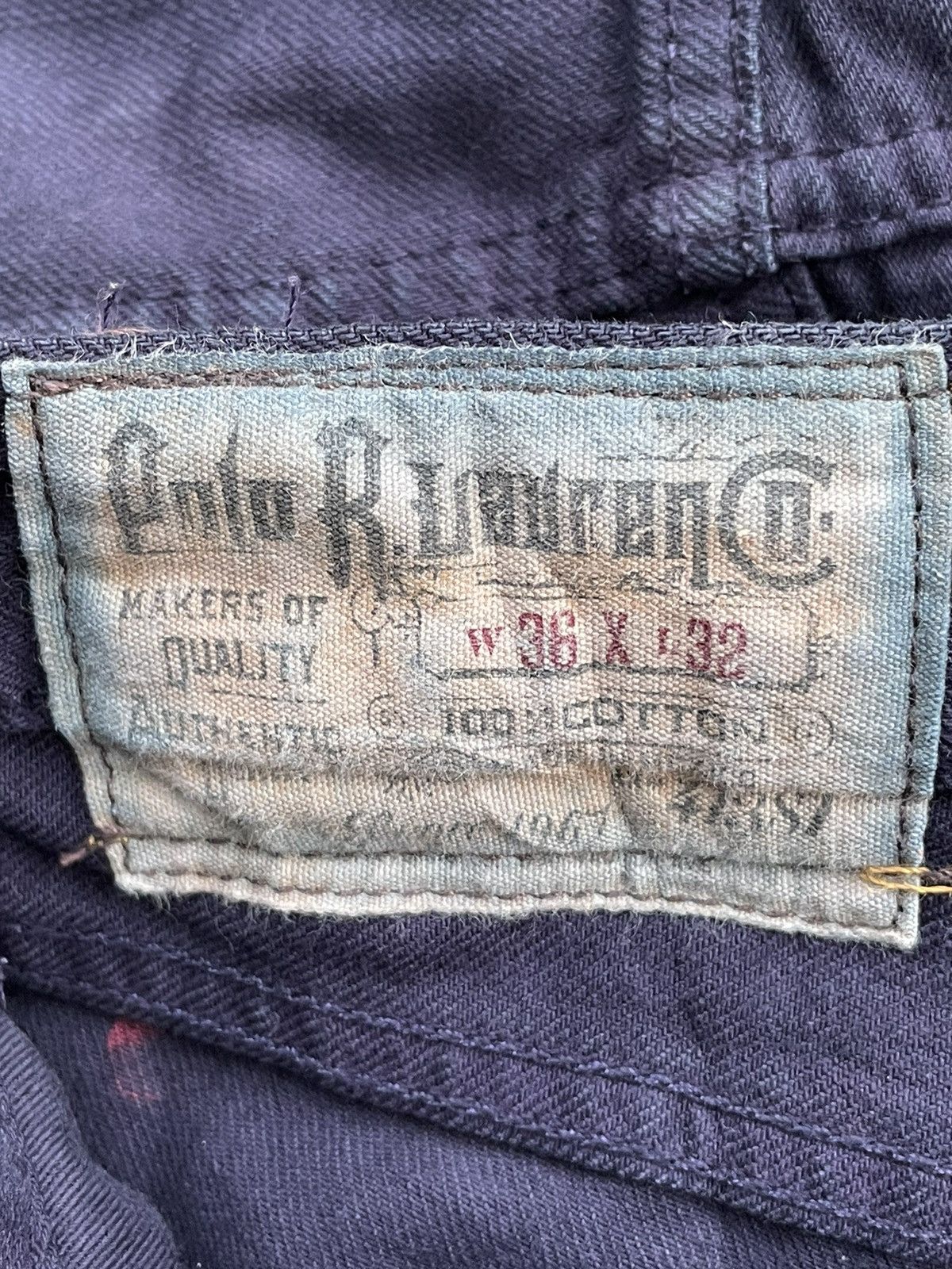 Designer Polo Ralph Lauren Vintage Purple Wash Denim Size US 40 / EU 56 - 16 Thumbnail