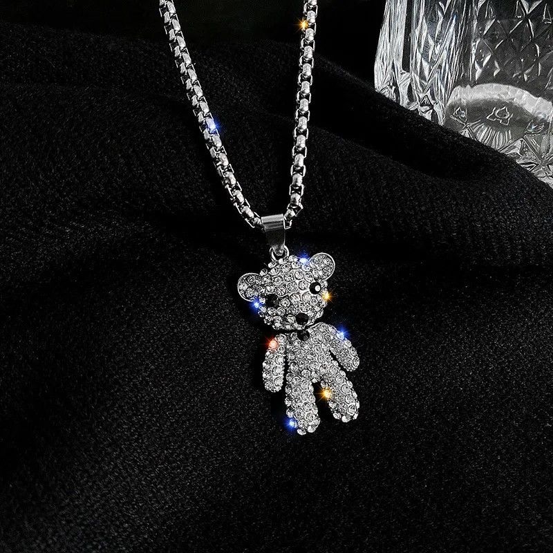 Jewelry Exquisite Crystal Lovely Animal Bear Pendant Necklace Size ONE SIZE - 3 Thumbnail