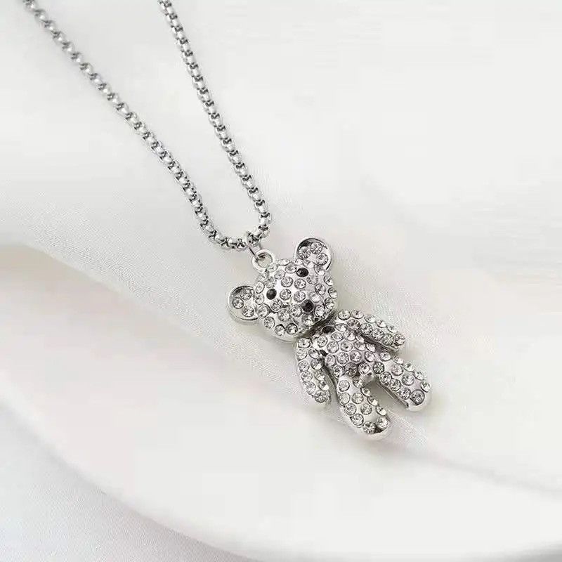 Jewelry Exquisite Crystal Lovely Animal Bear Pendant Necklace Size ONE SIZE - 1 Thumbnail