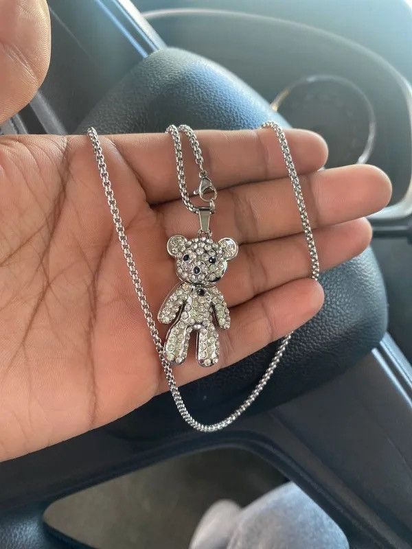 Jewelry Exquisite Crystal Lovely Animal Bear Pendant Necklace Size ONE SIZE - 2 Thumbnail