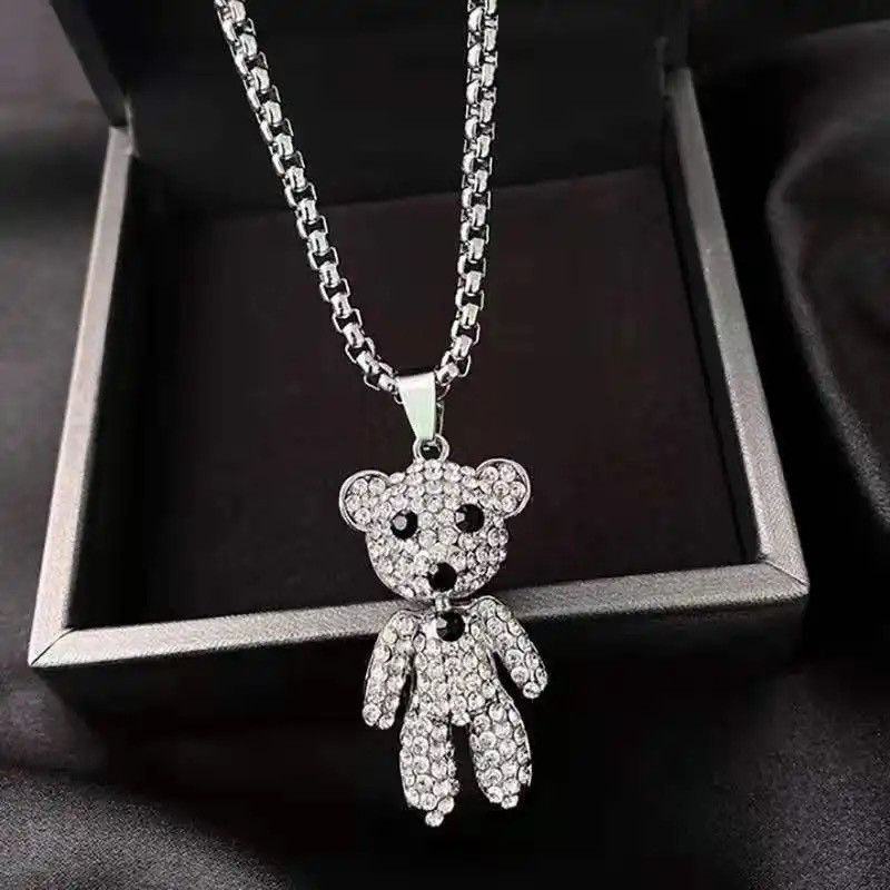 Jewelry Exquisite Crystal Lovely Animal Bear Pendant Necklace Size ONE SIZE - 4 Thumbnail