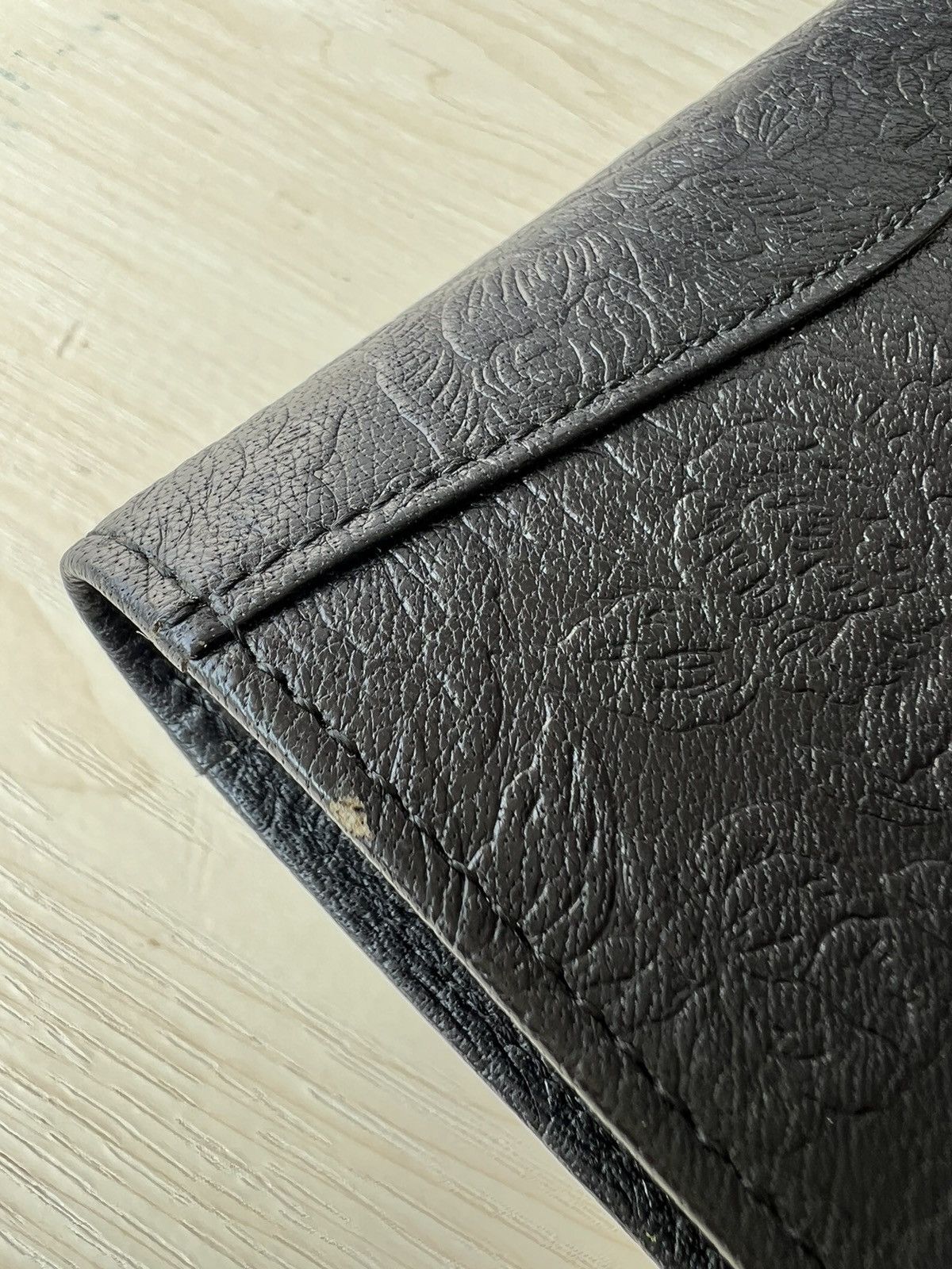 Leather Vintage Ibiza Japan Carved Black Leather Wallet Size ONE SIZE - 15 Thumbnail