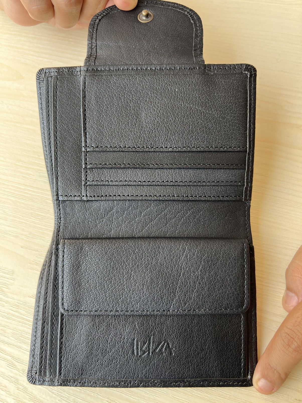 Leather Vintage Ibiza Japan Carved Black Leather Wallet Size ONE SIZE - 5 Thumbnail