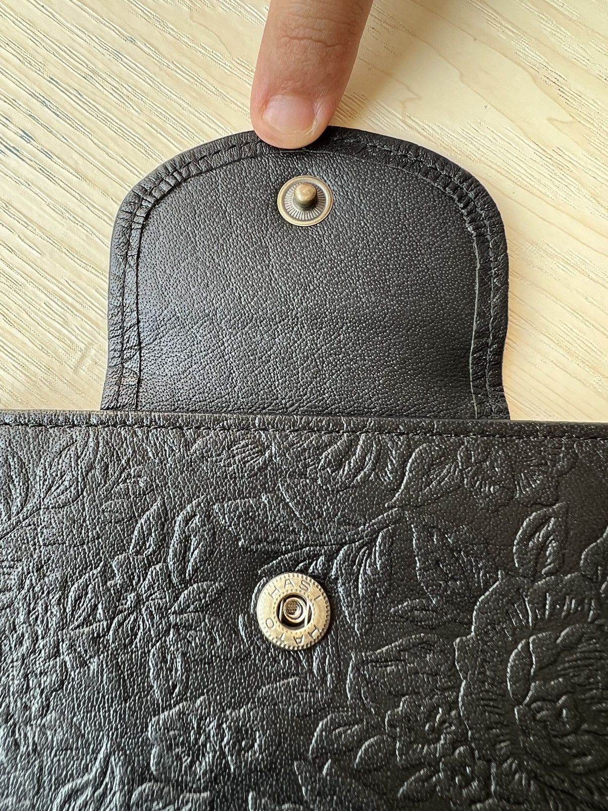 Leather Vintage Ibiza Japan Carved Black Leather Wallet Size ONE SIZE - 3 Thumbnail