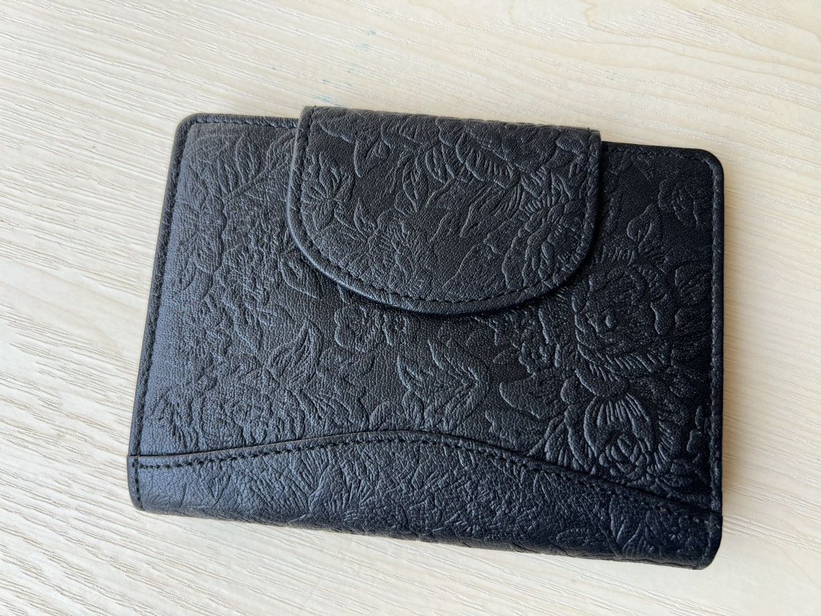 Leather Vintage Ibiza Japan Carved Black Leather Wallet Size ONE SIZE - 1 Thumbnail