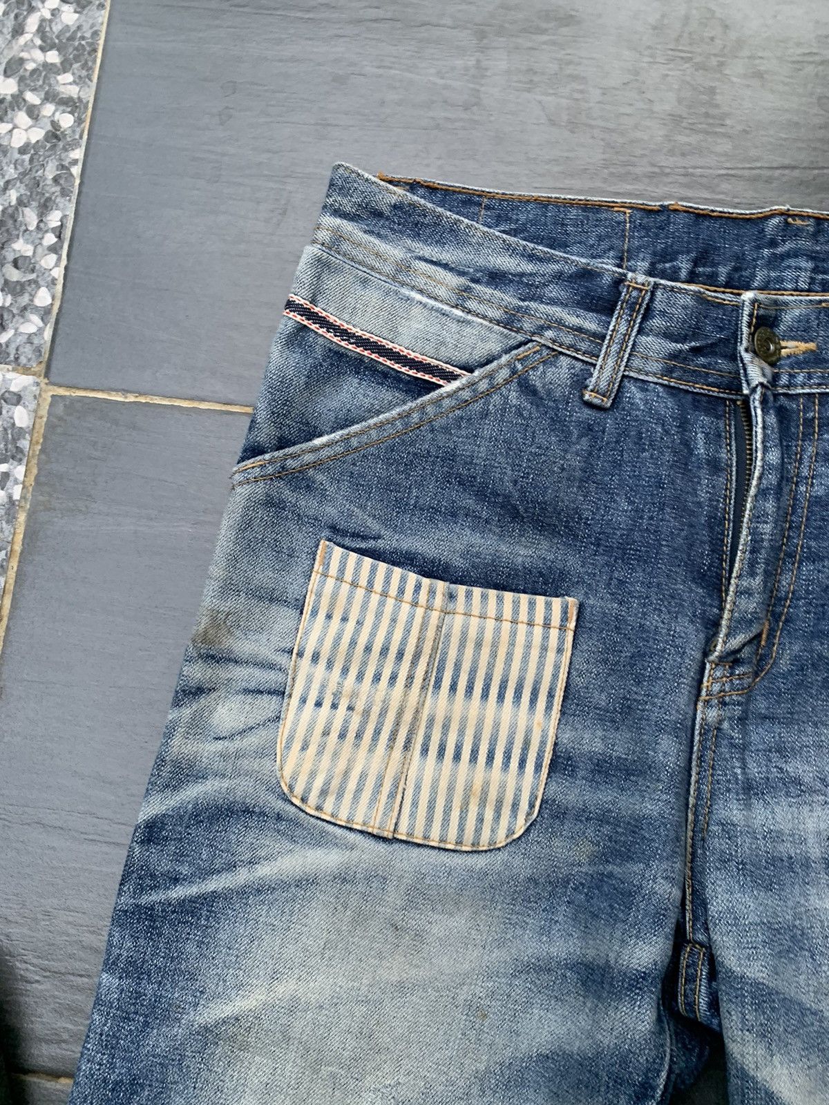 Japanese Brand Billvan Faded Wash Distressed Denim Size US 33 - 6 Thumbnail