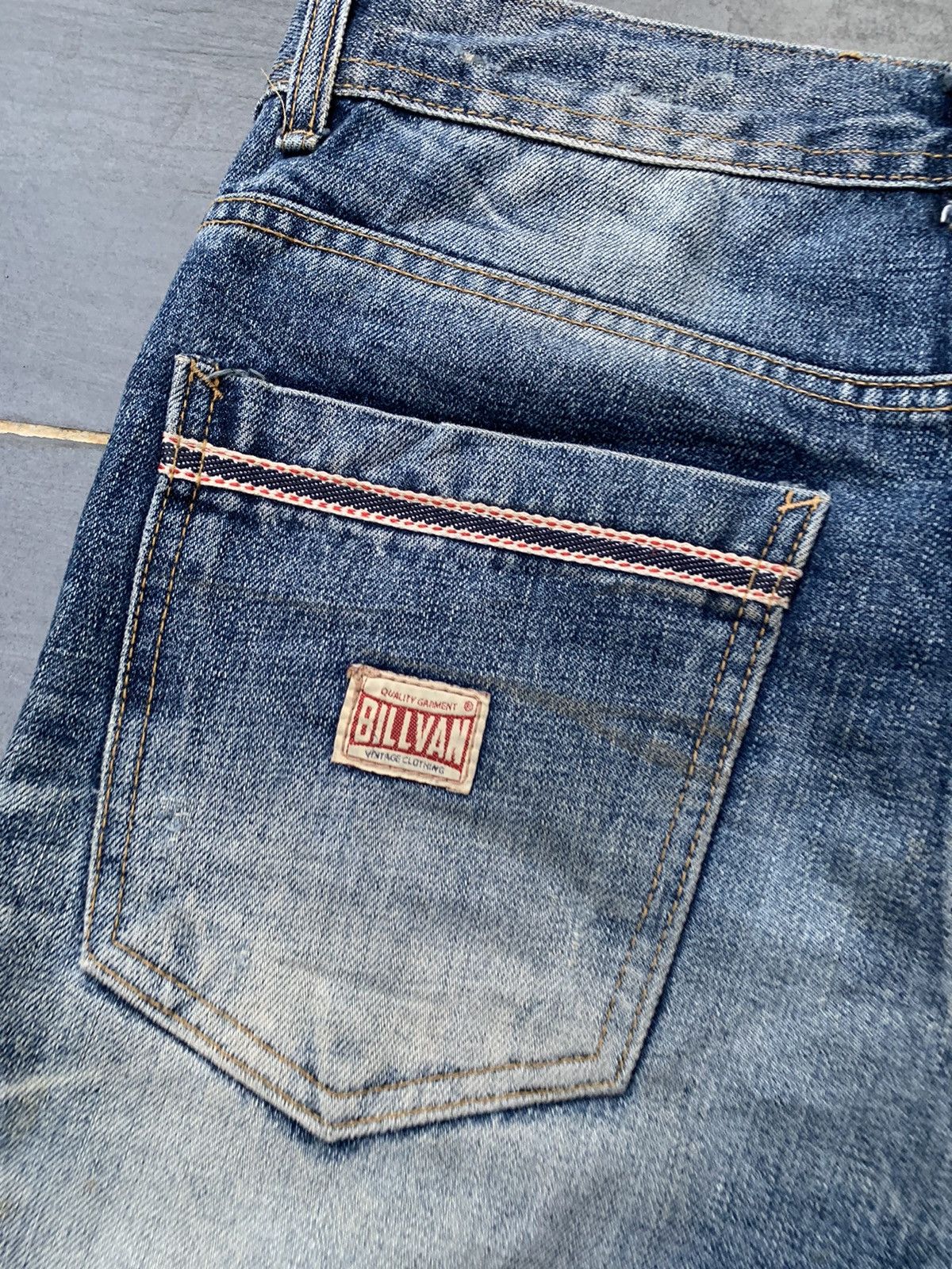 Japanese Brand Billvan Faded Wash Distressed Denim Size US 33 - 15 Thumbnail