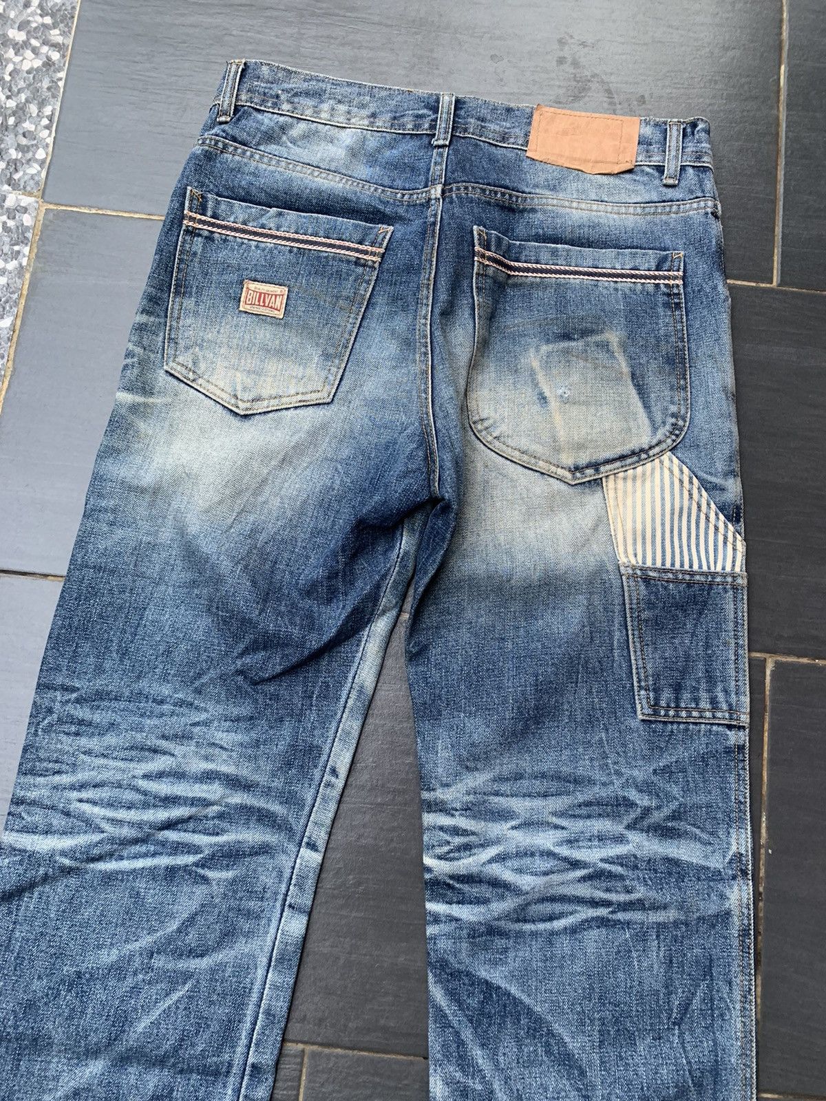 Japanese Brand Billvan Faded Wash Distressed Denim Size US 33 - 14 Thumbnail
